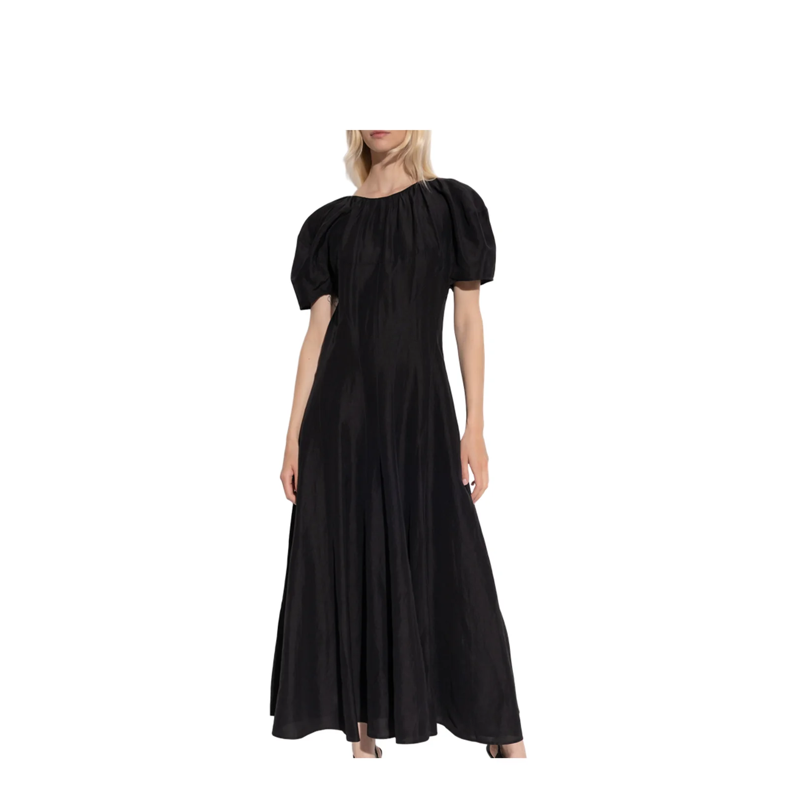 Dress with Round Neckline Black - Image 3