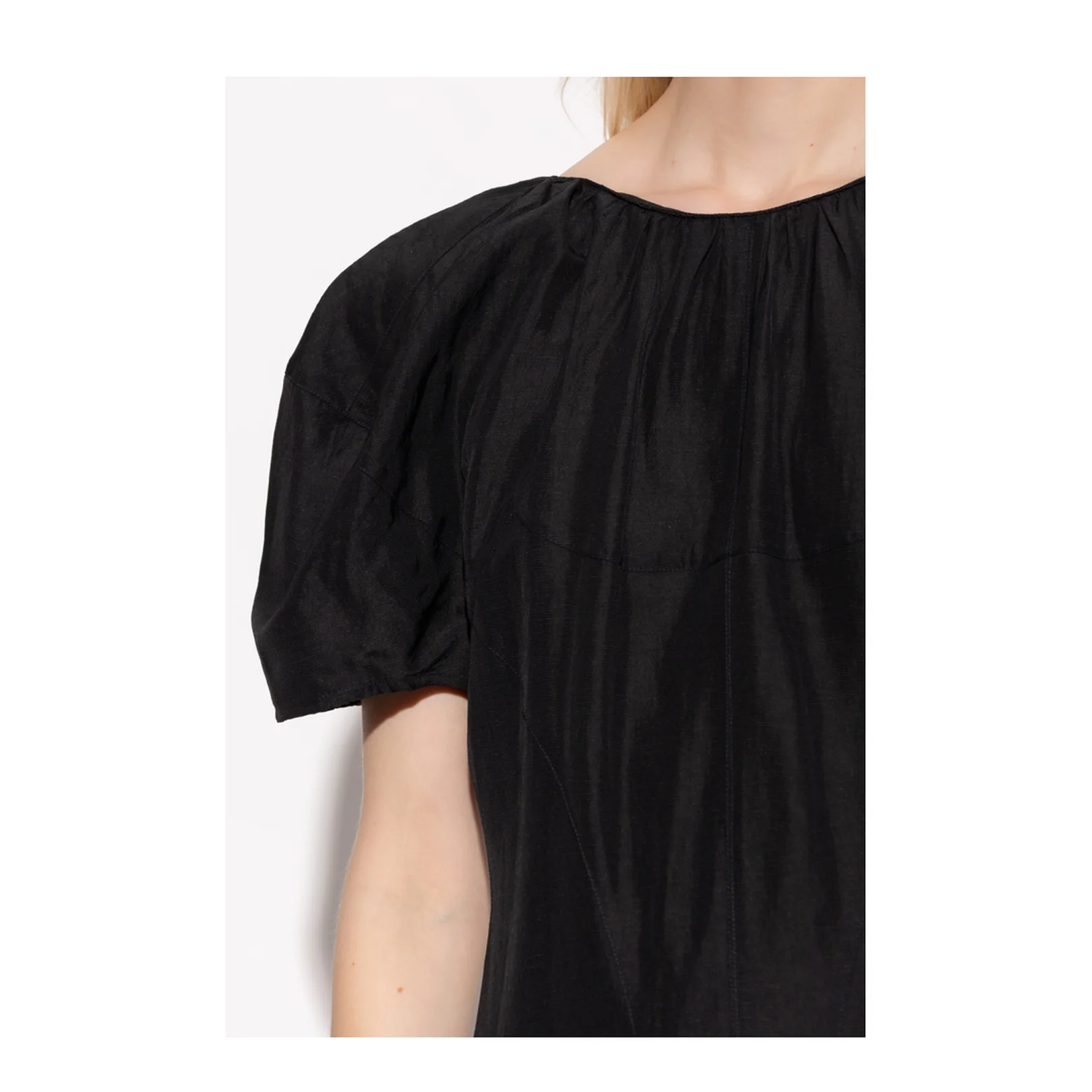 Dress with Round Neckline Black - Image 5