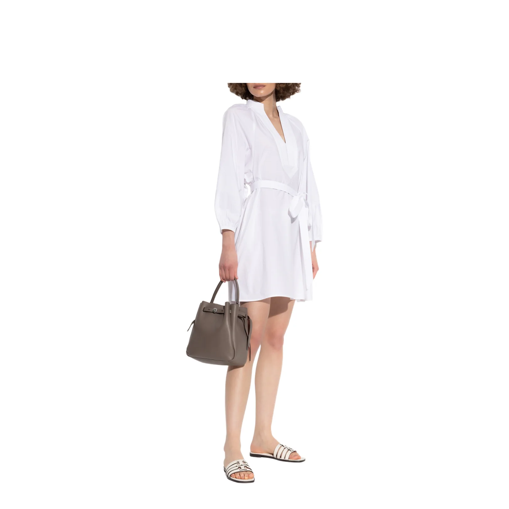 Dress V Neckline White - Image 2