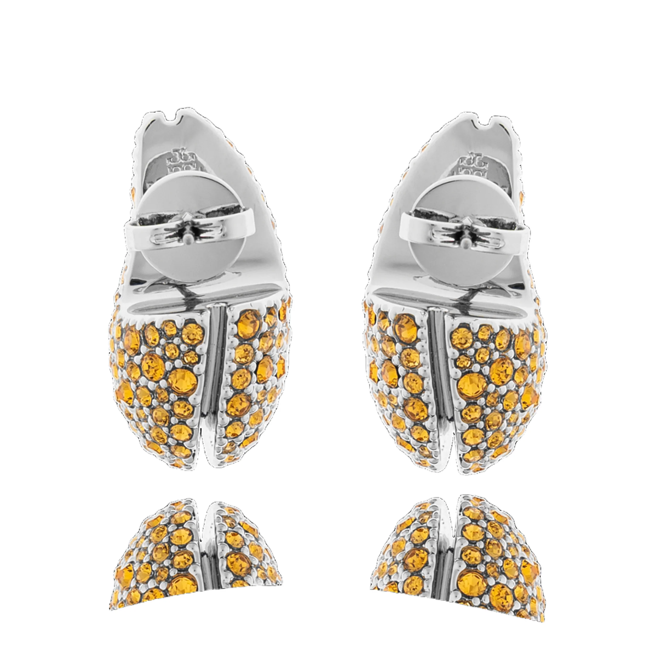 Crystal Embellished Wave Earrings - Image 2