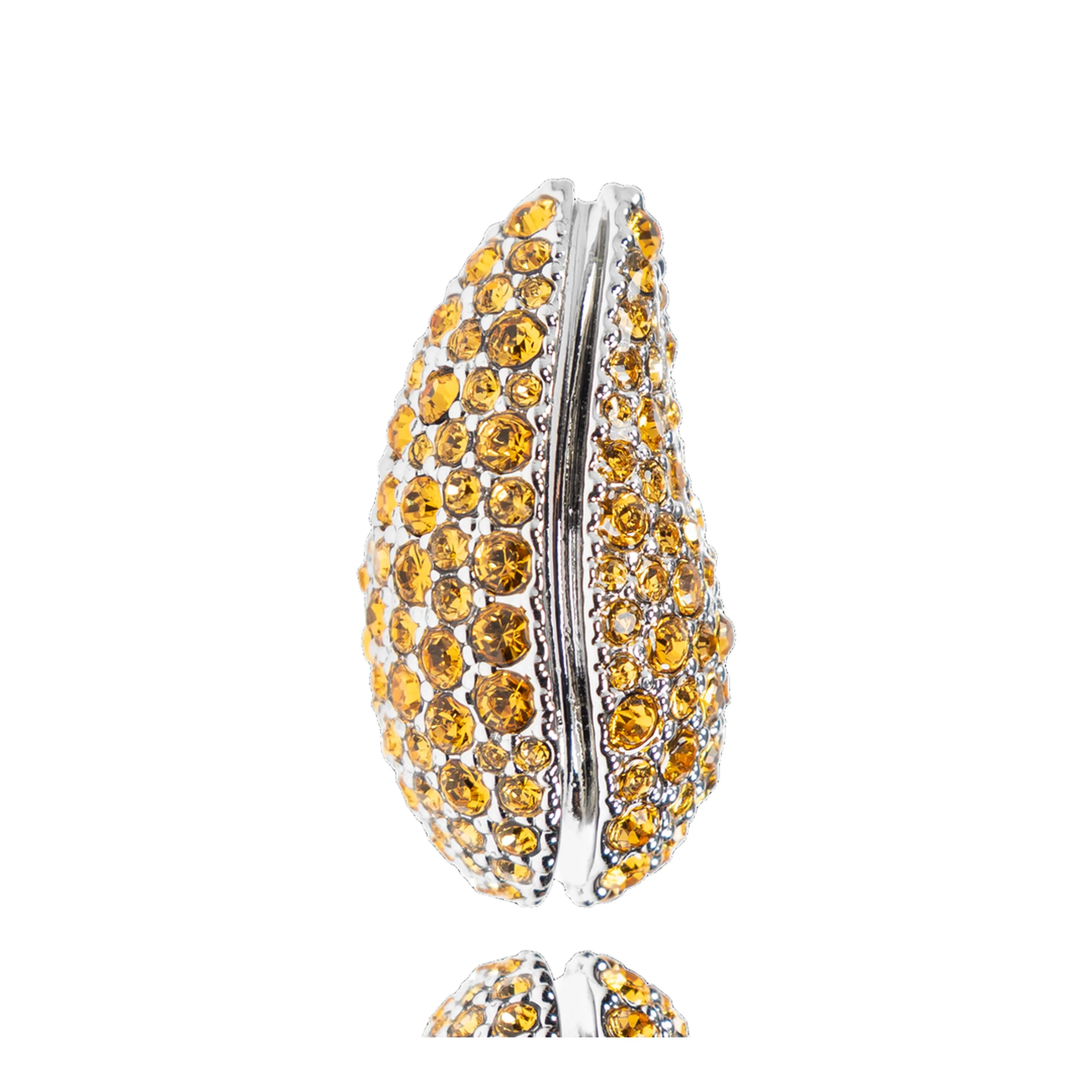 Crystal Embellished Wave Earrings - Image 3