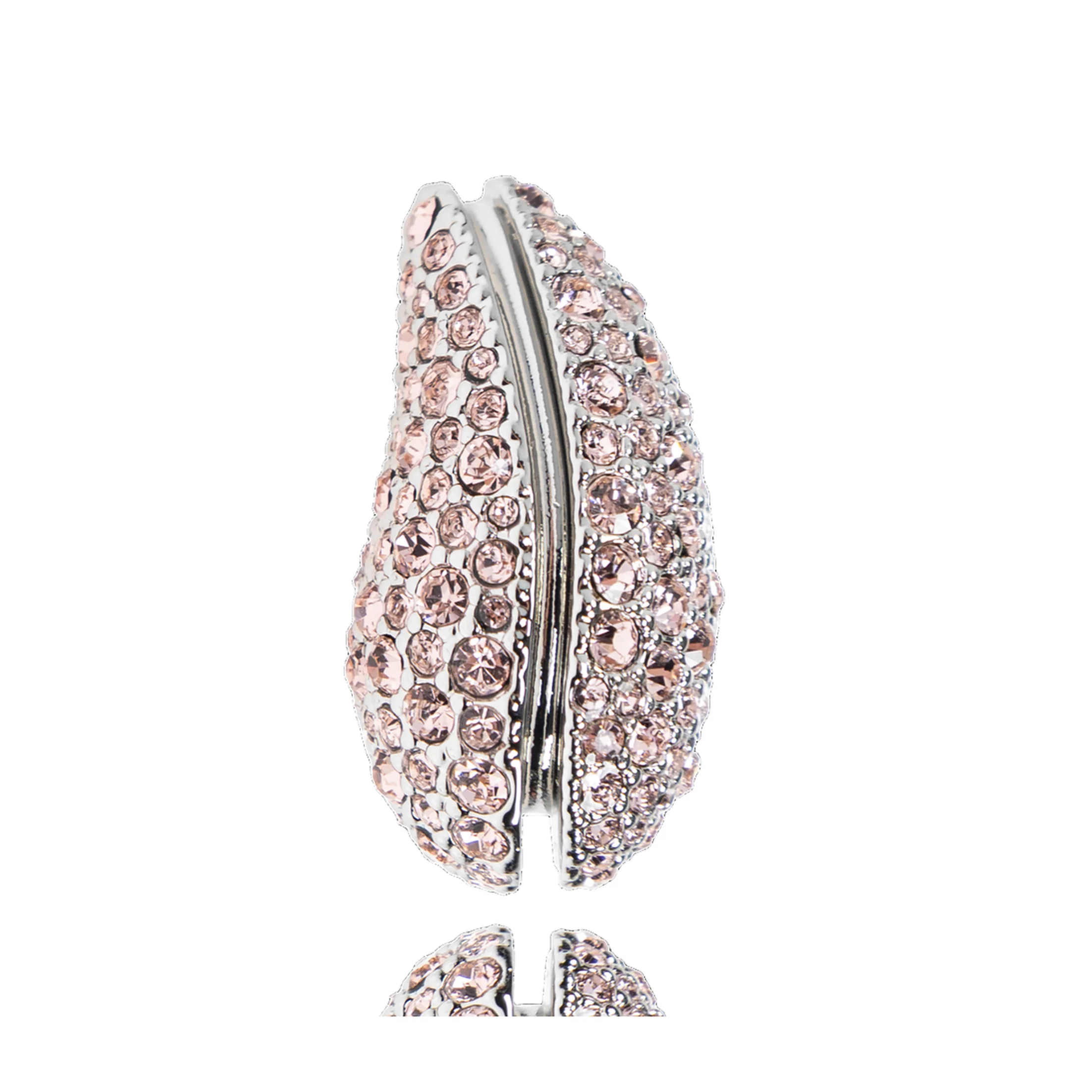 Crystal Embellished Wave Earrings - Image 3