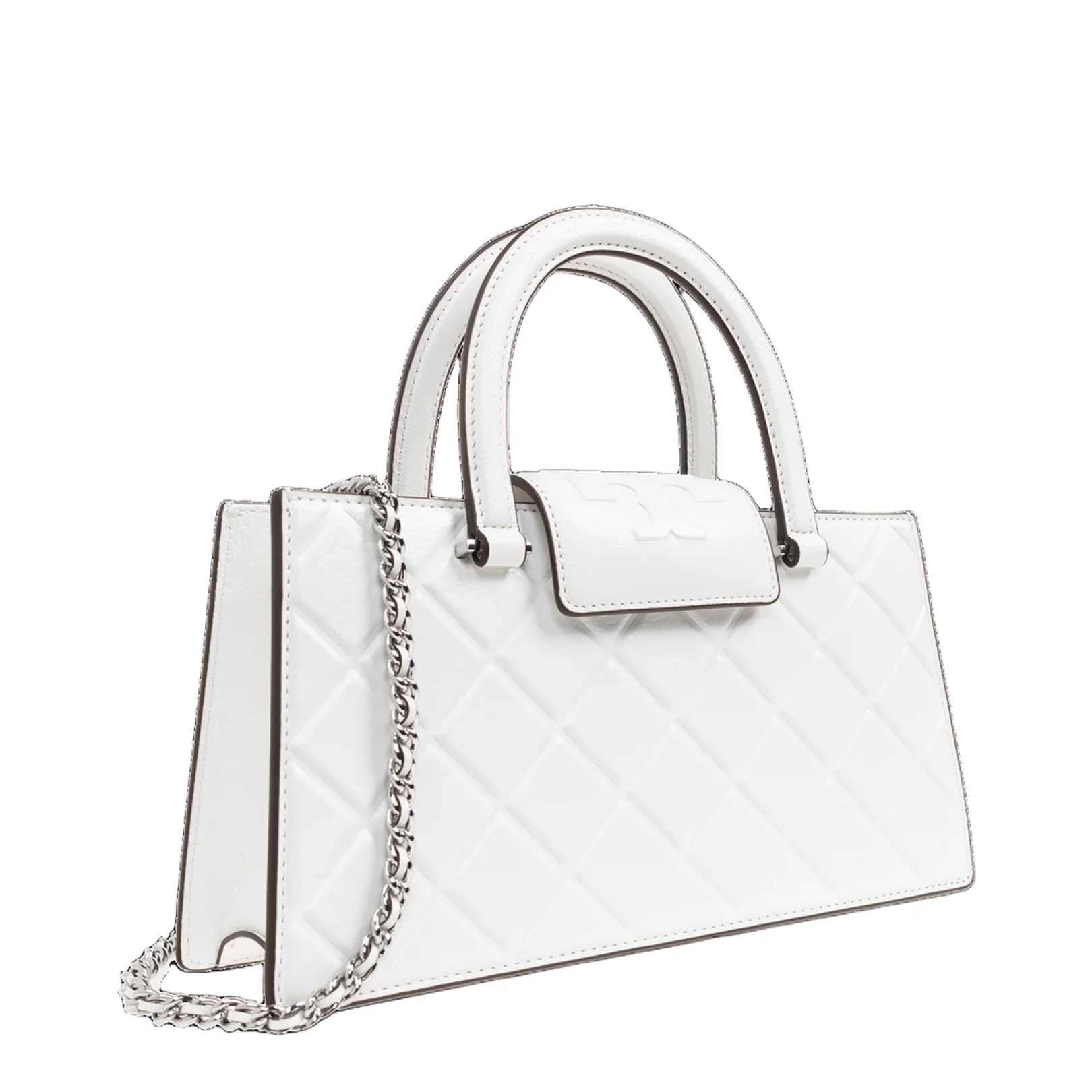 Logo-Embossed Handbag Leather White - Image 2