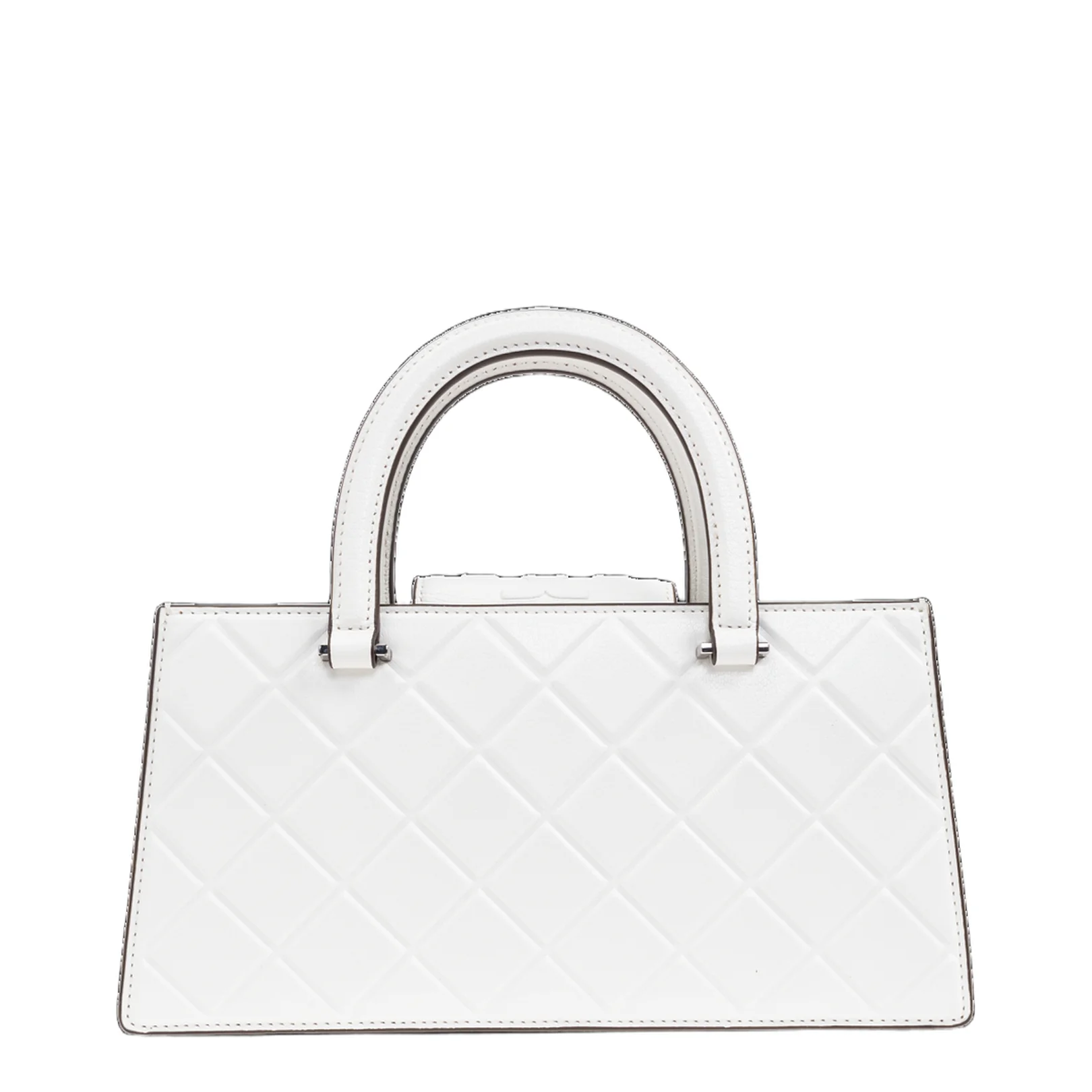 Logo-Embossed Handbag Leather White - Image 4