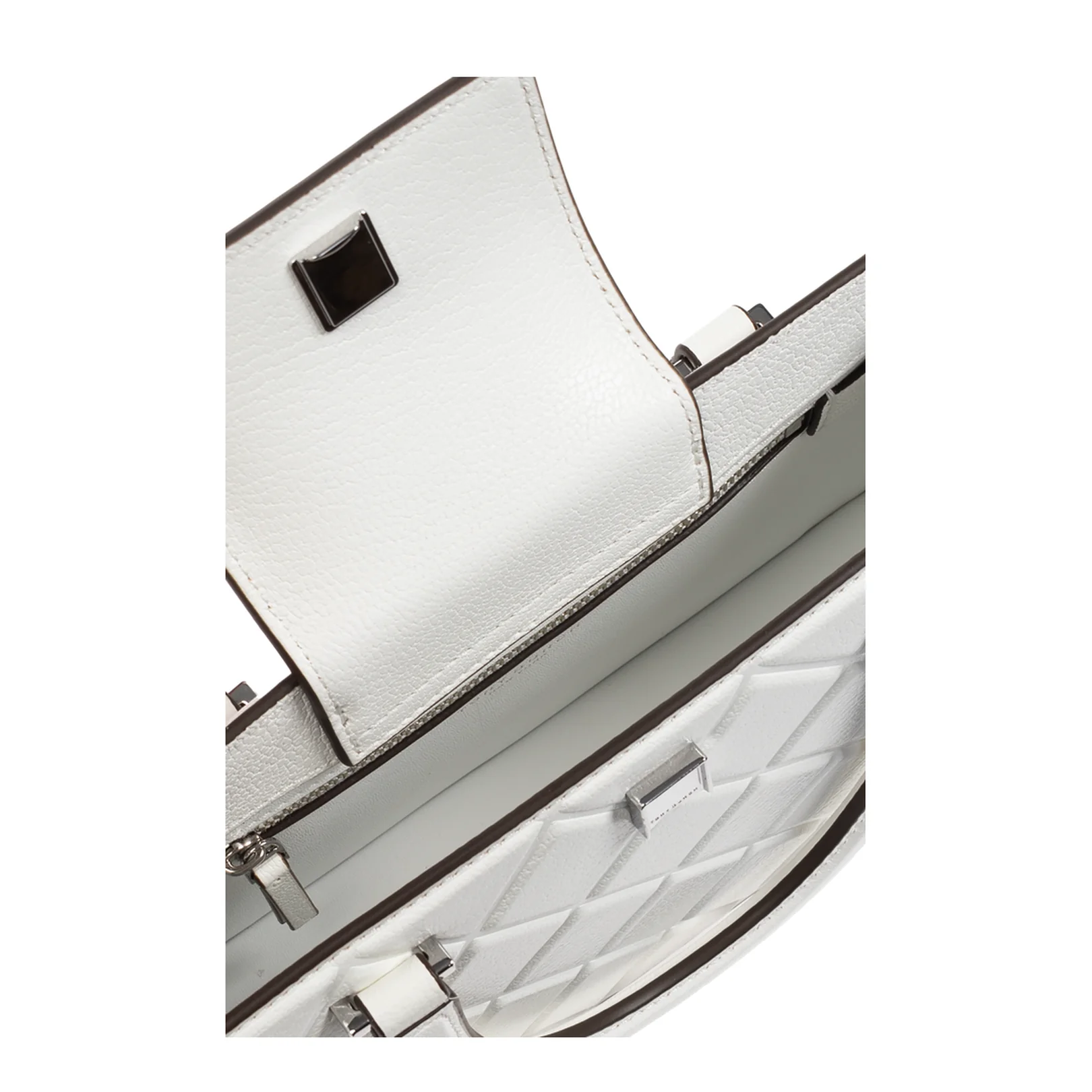 Logo-Embossed Handbag Leather White - Image 5