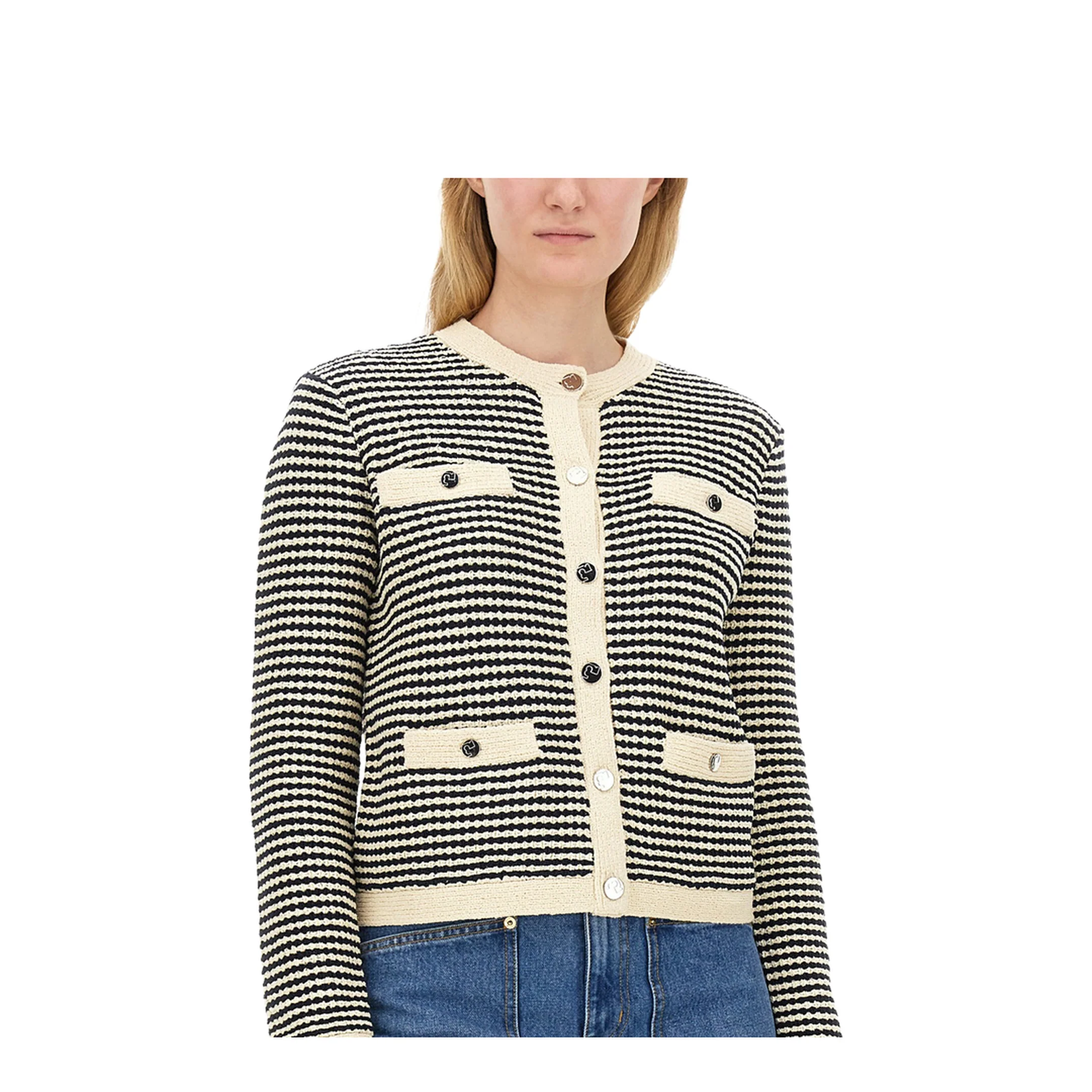 Kendra Contrasting-trim Striped Cardigan - Image 4