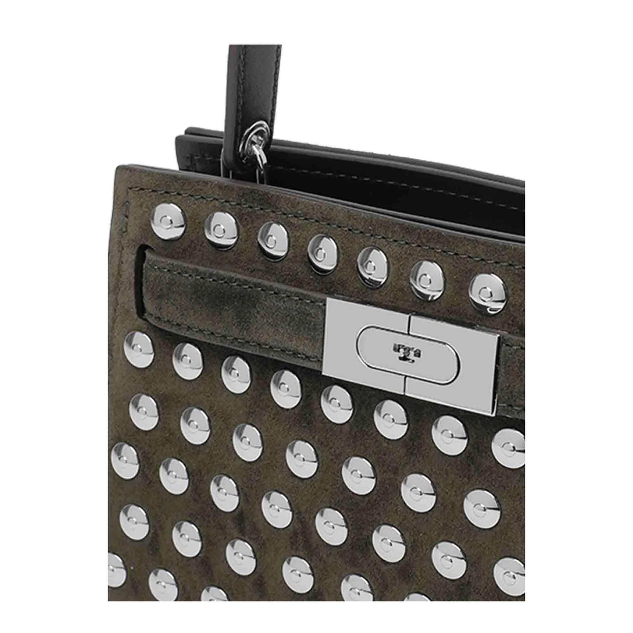 Mini Lee Radziwill Studded Suede Handbag - Image 4