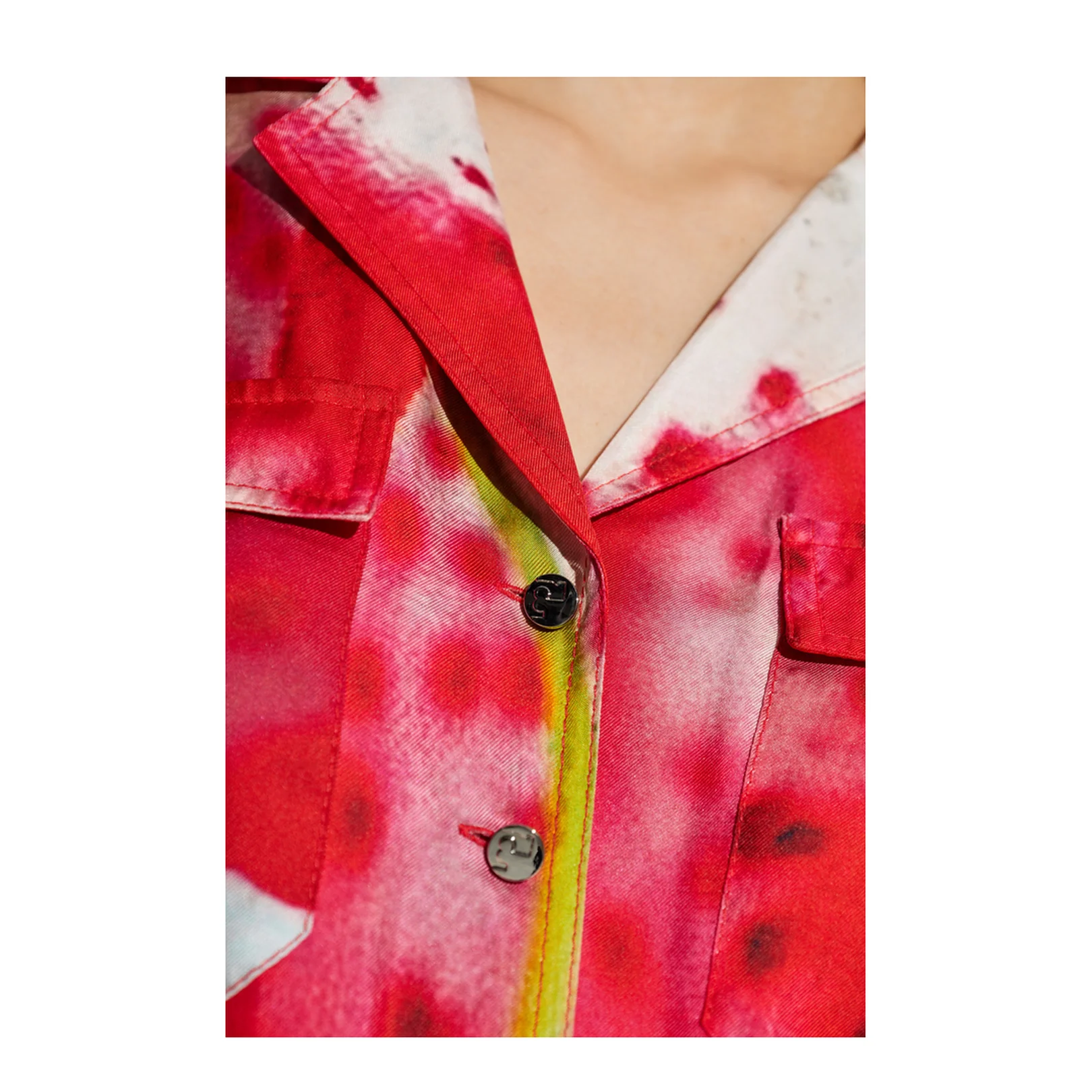 Printed Dress Bold Red Abstract Motifs - Image 5