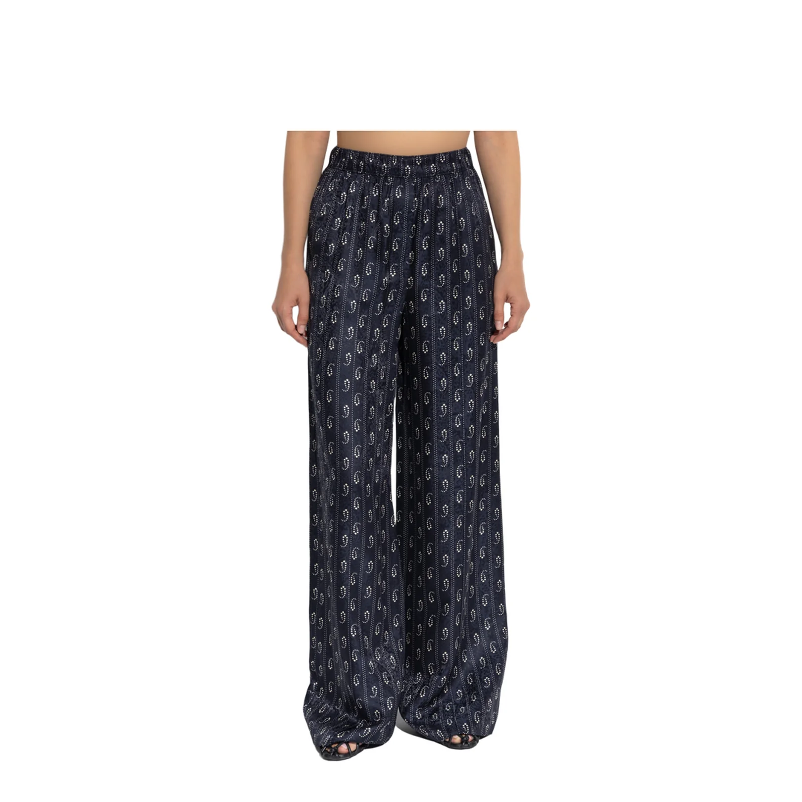 Patterned Wide Leg Trousers - Image 3