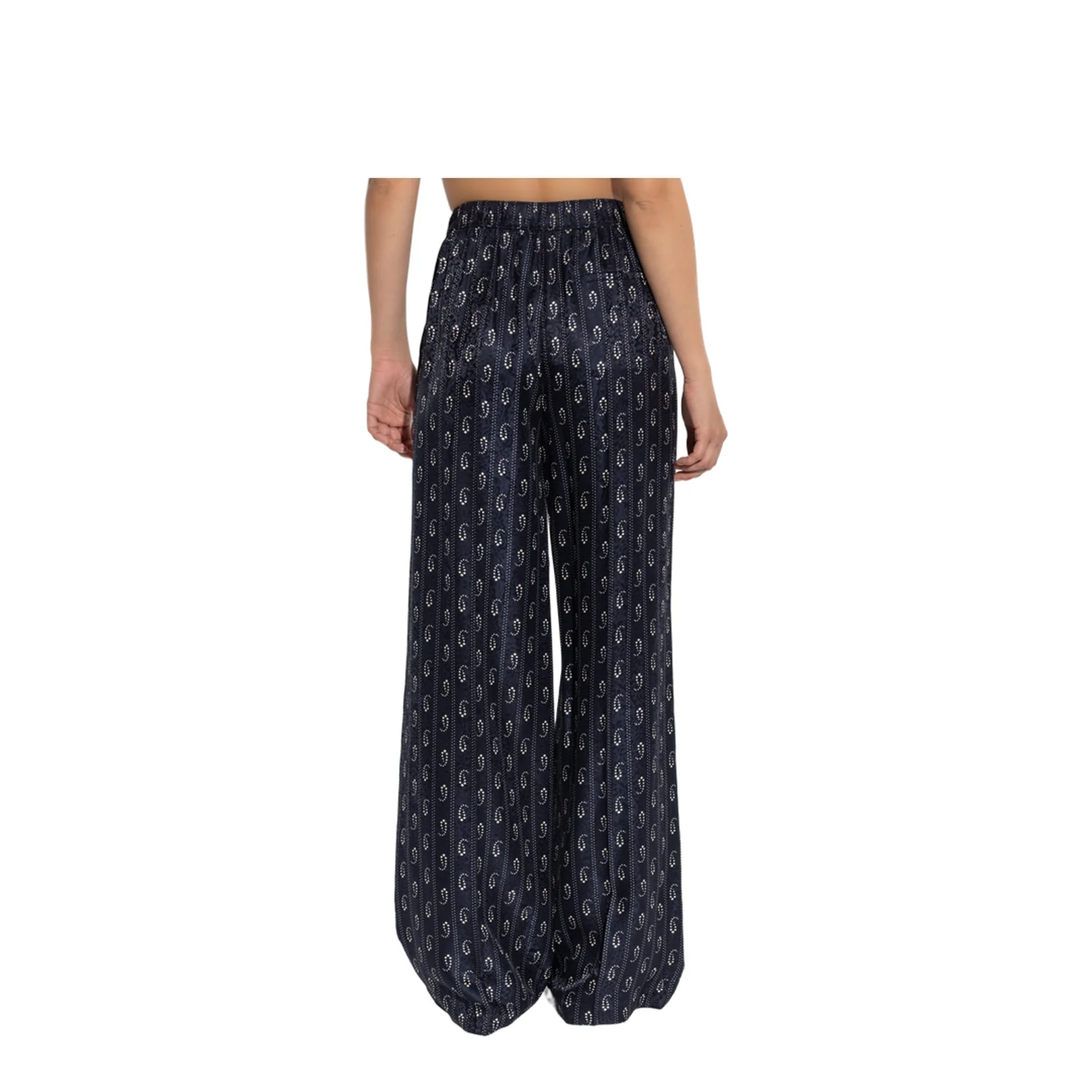 Patterned Wide Leg Trousers - Image 4