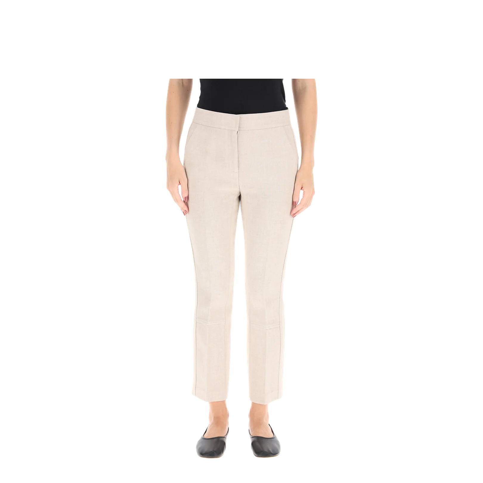 Phoebe Twill Ivory Trousers - Image 2