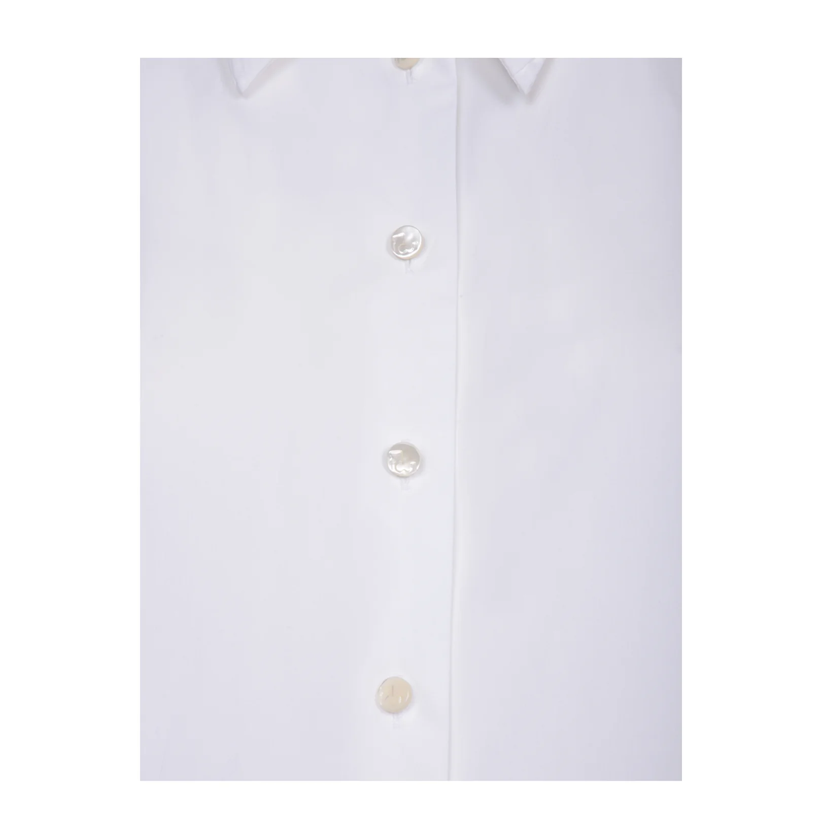 Pleated Detail Shirt Cotton White - Image 3