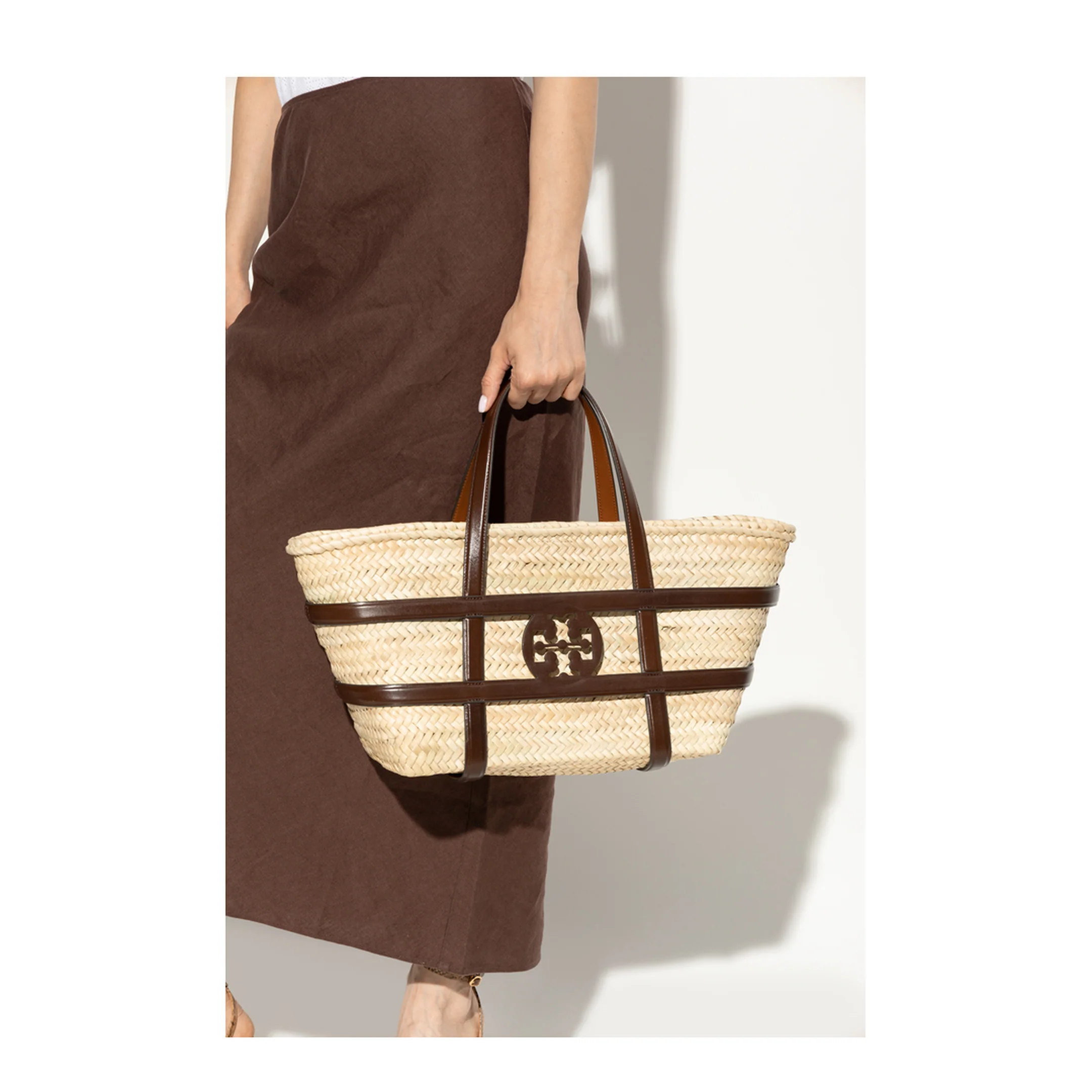 Ella Woven Straw Tote Bag - Neutral - Image 5
