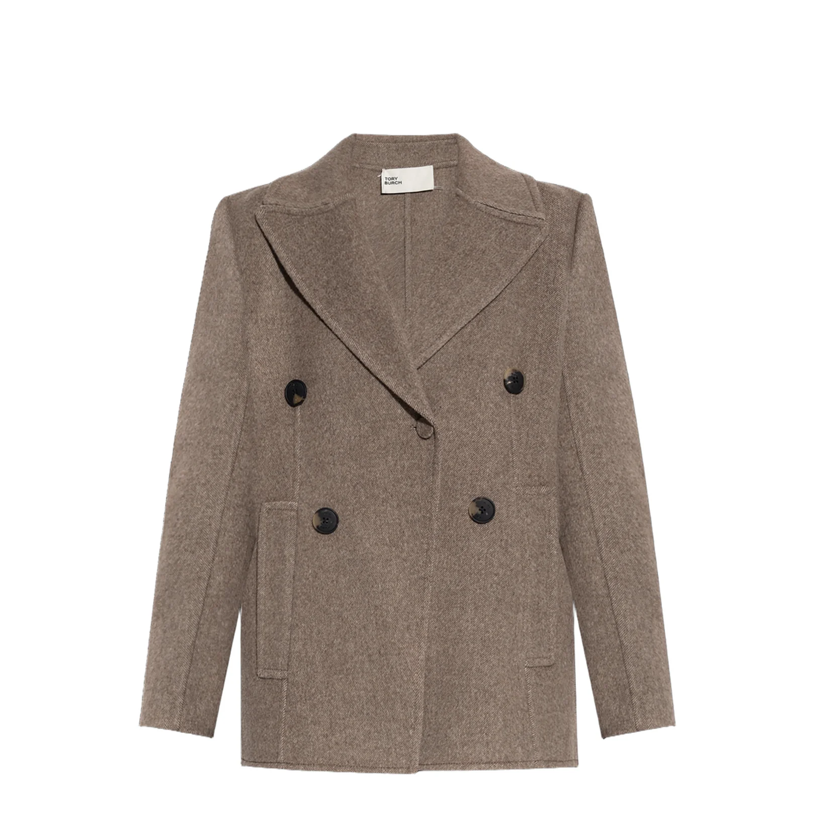 Short Double Breasted Coat Brown