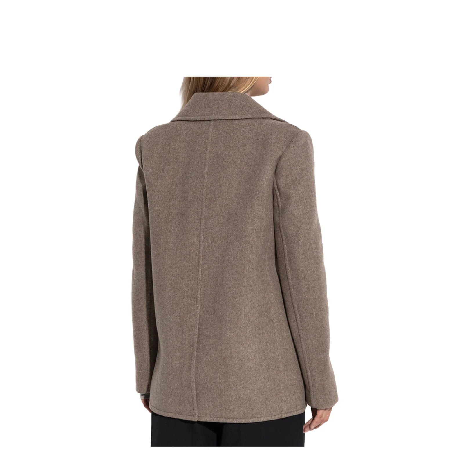 Short Double Breasted Coat Brown - Image 4