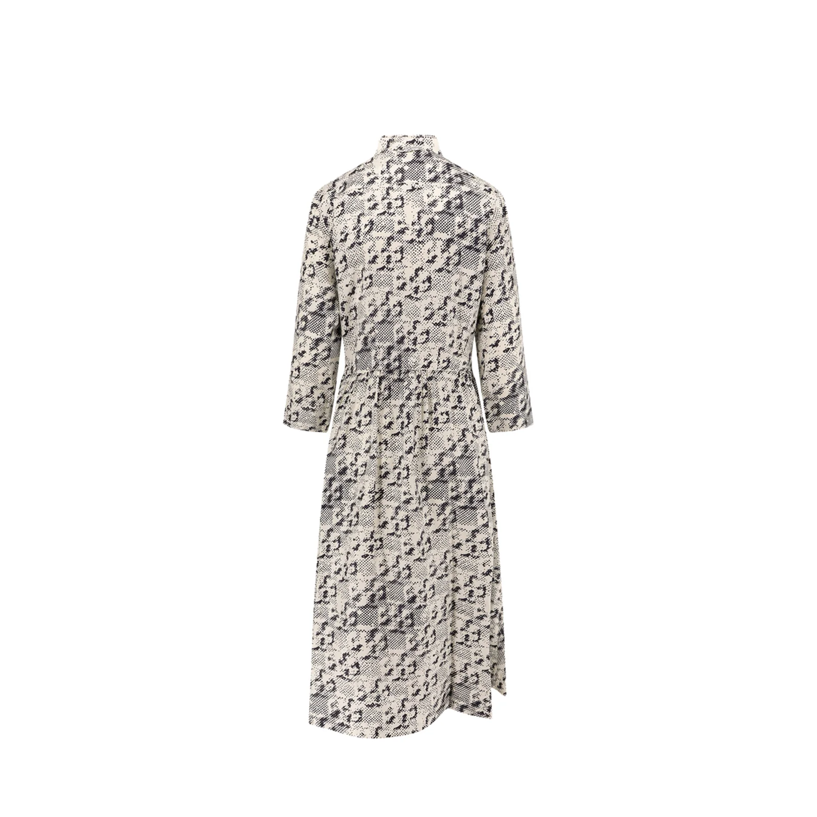 Silk Dress With Pixelated Logo Print - Image 2