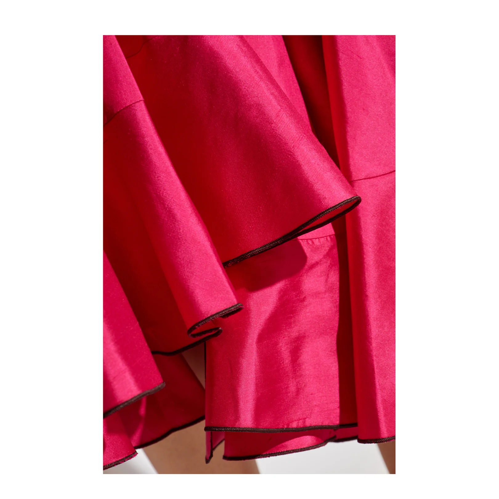 Silk Skirt Asymmetric Cut Pink - Image 5