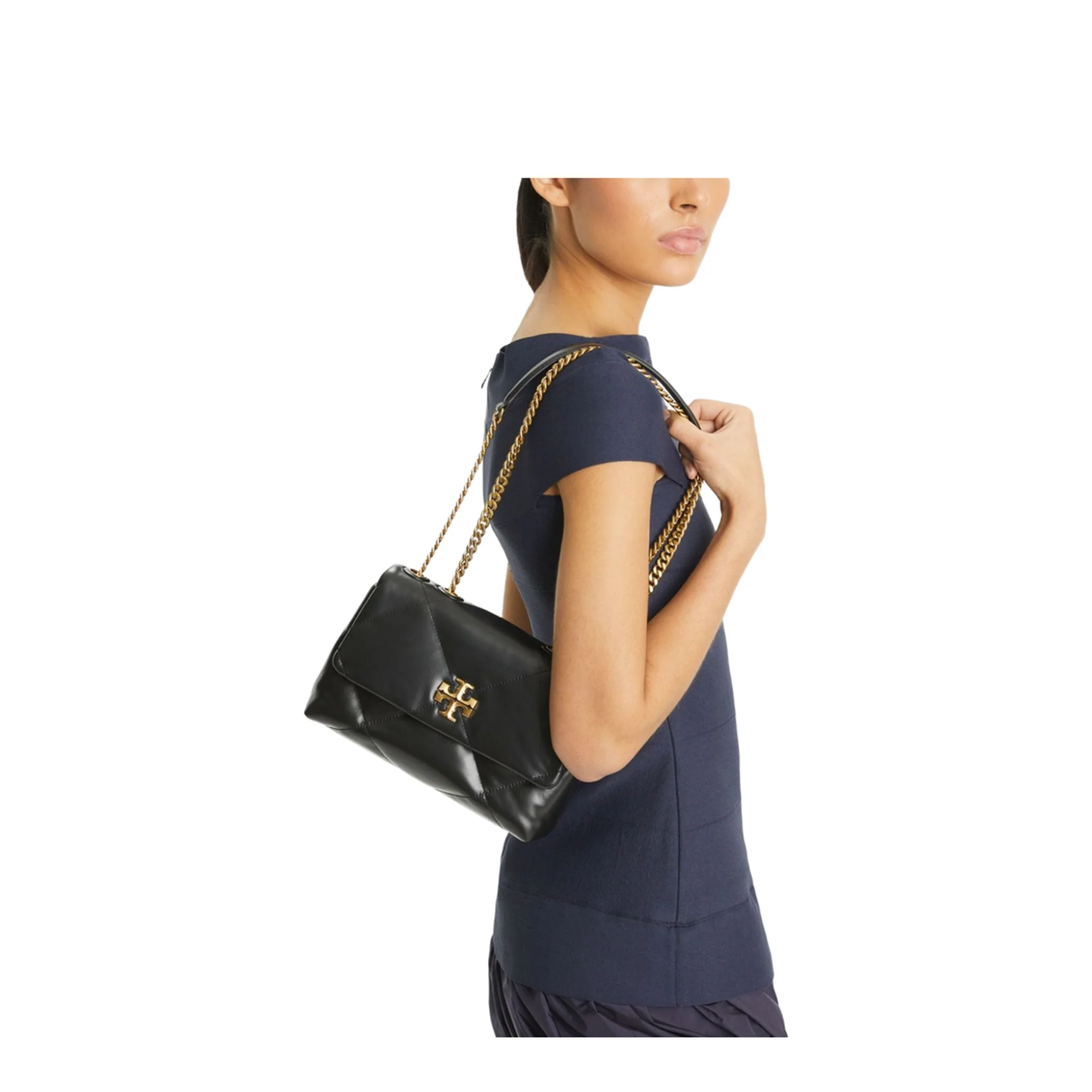Small Kira Diamond Quilt Convertible Shoulder Bag - Image 5