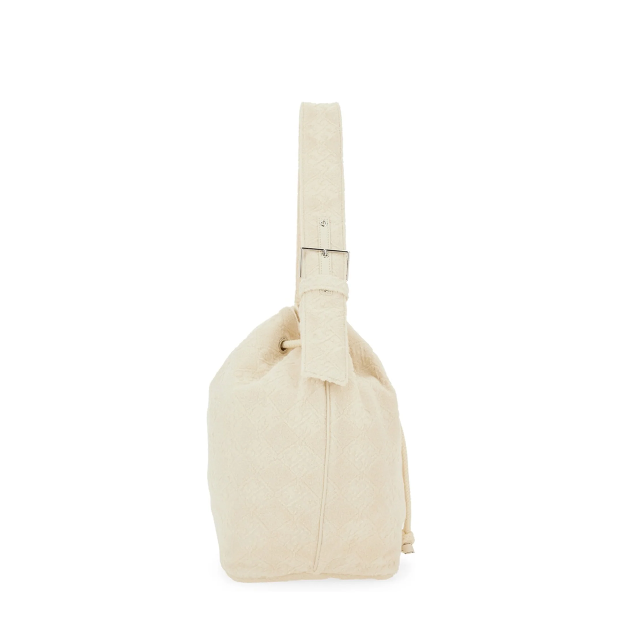 T Monogram Terry Canvas Bucket Bag - White - Image 4