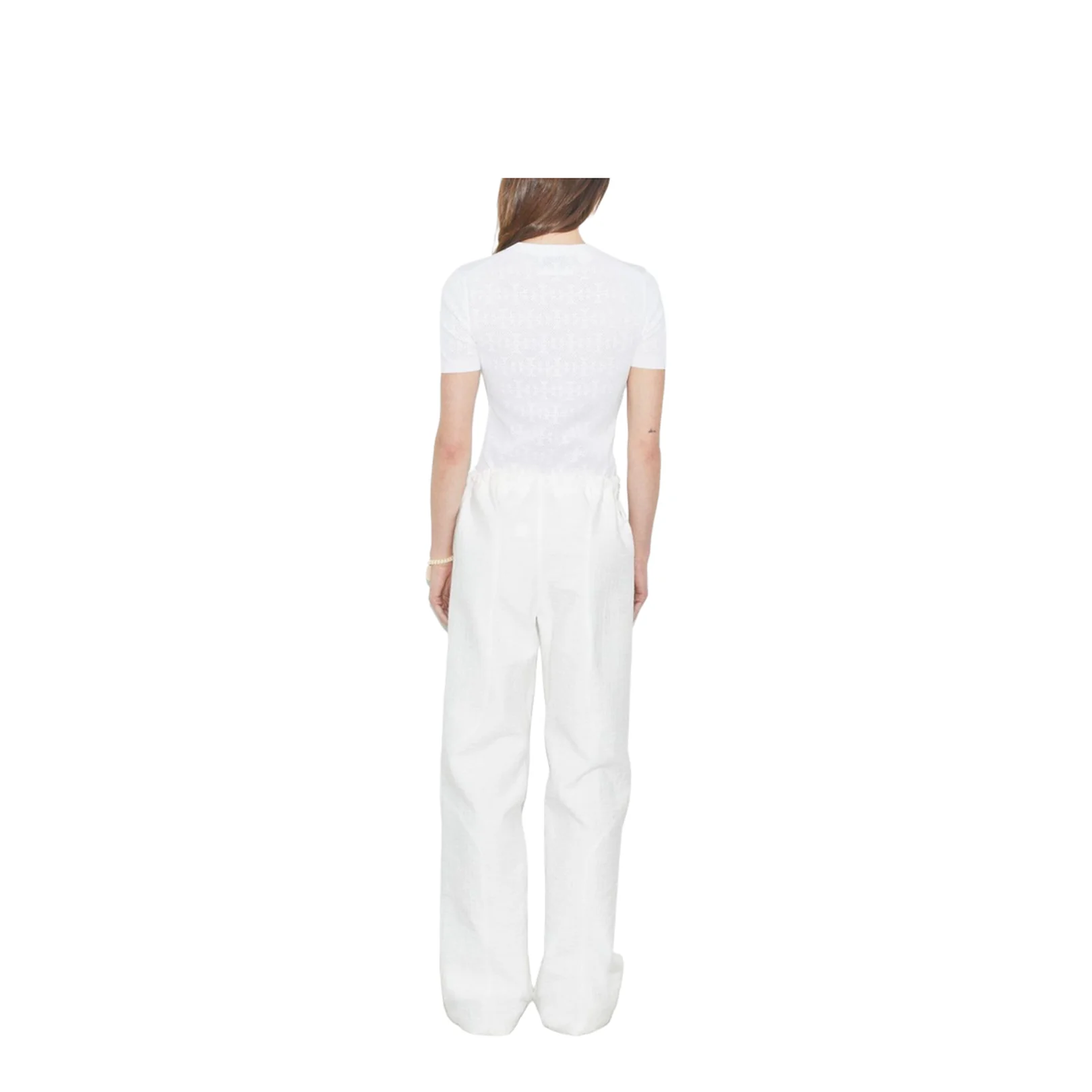 White Jacquard T-Shirt - Image 3
