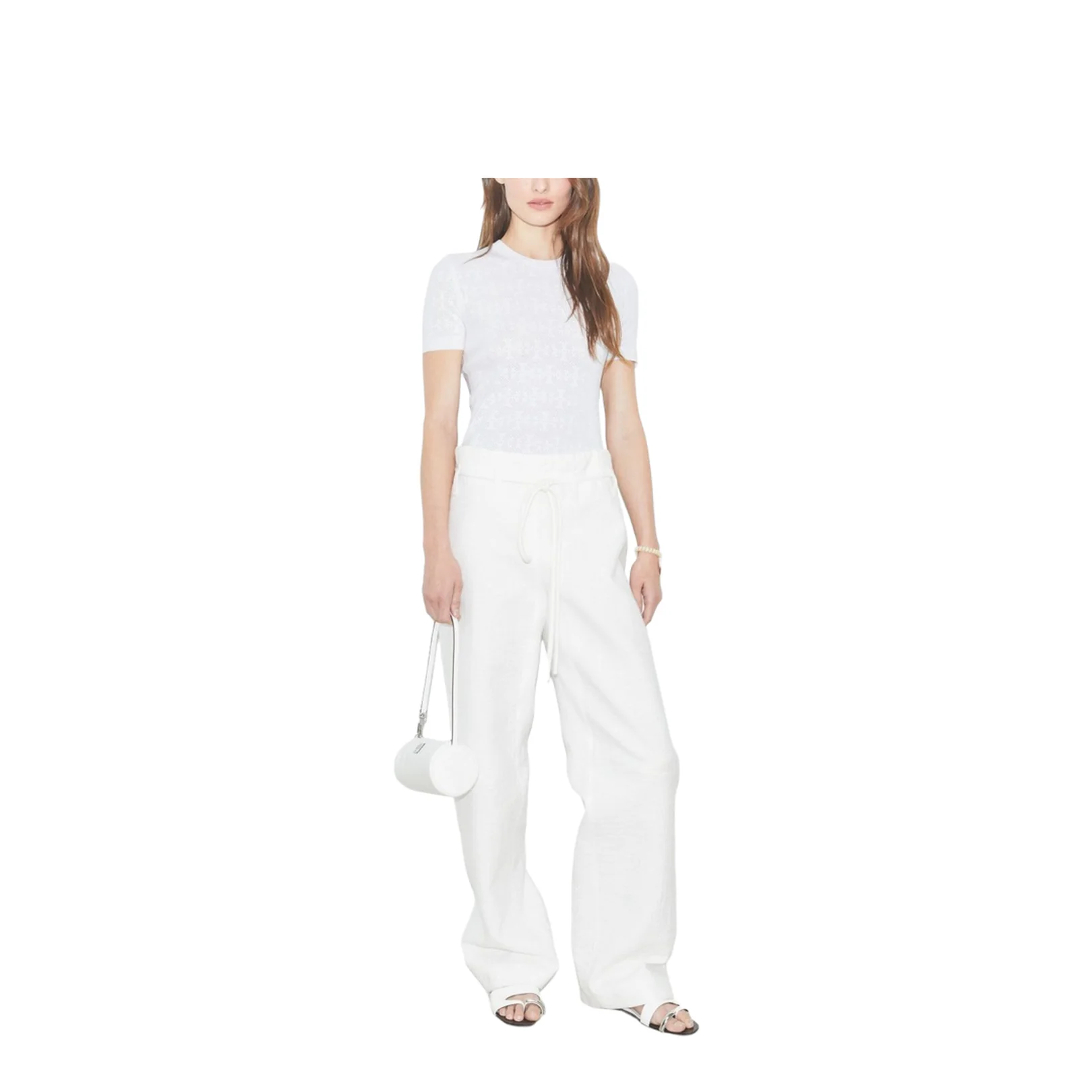 White Jacquard T-Shirt - Image 4