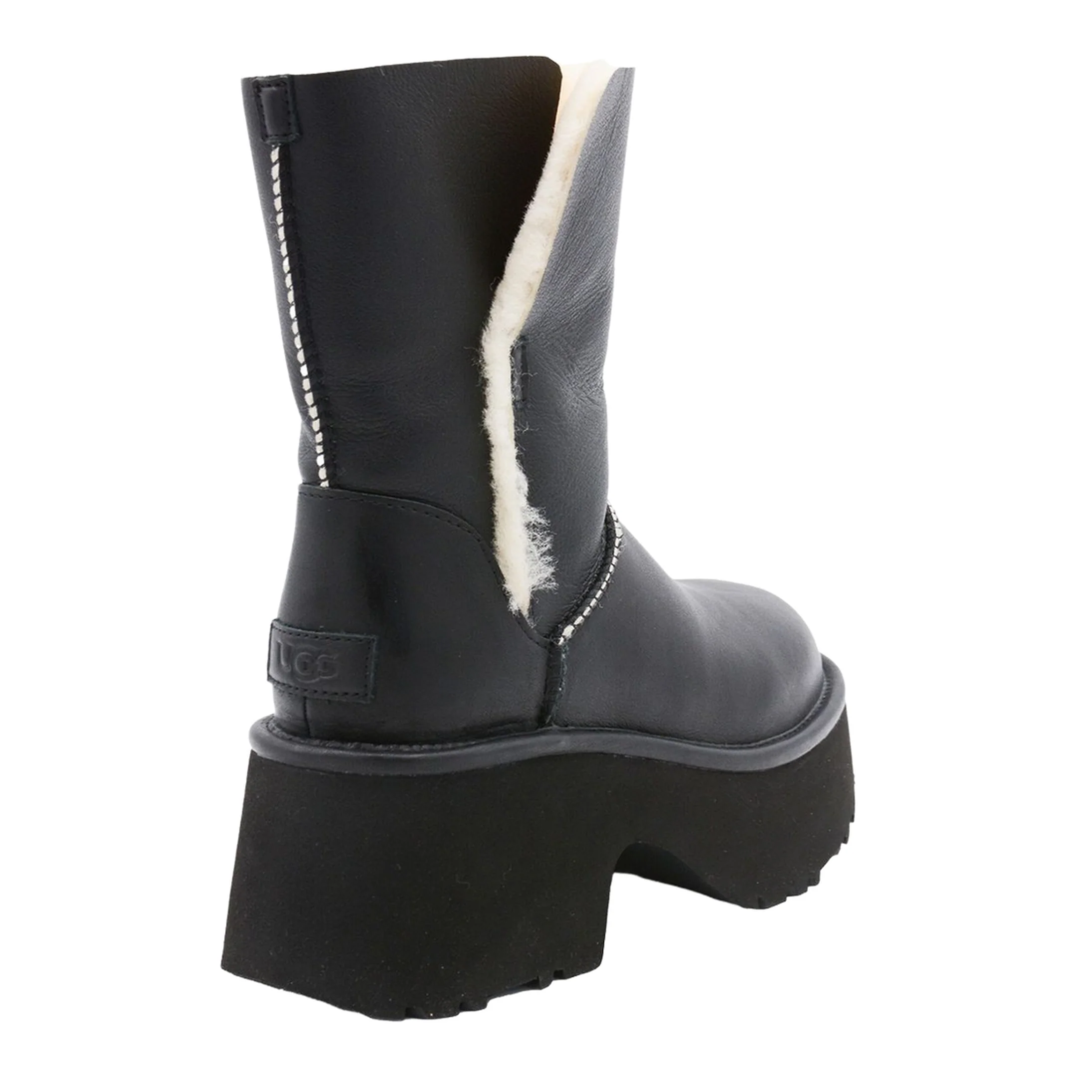 Platform Fur-Trim Leather Boots - Image 4