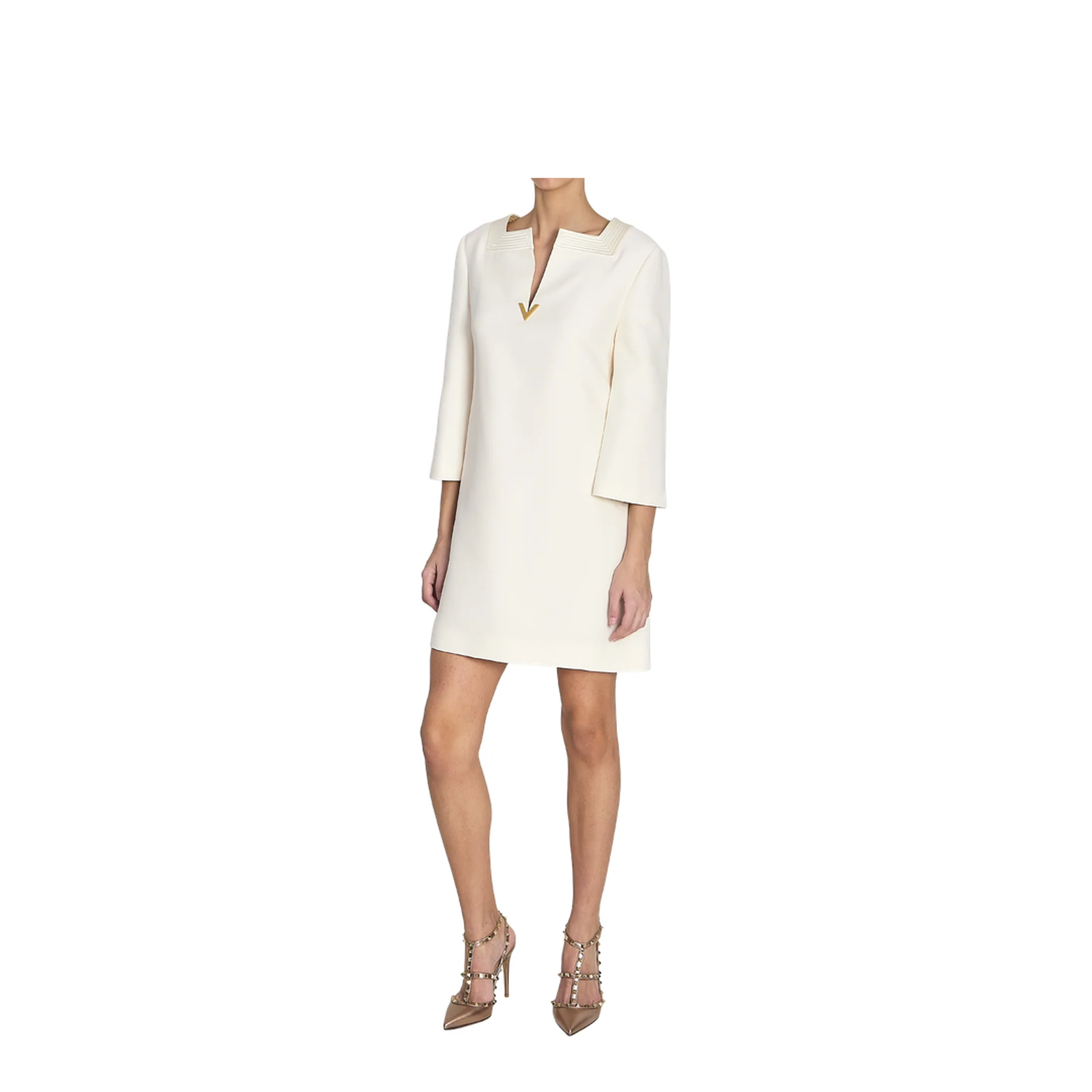 White Crepe Mini Dress - Image 2