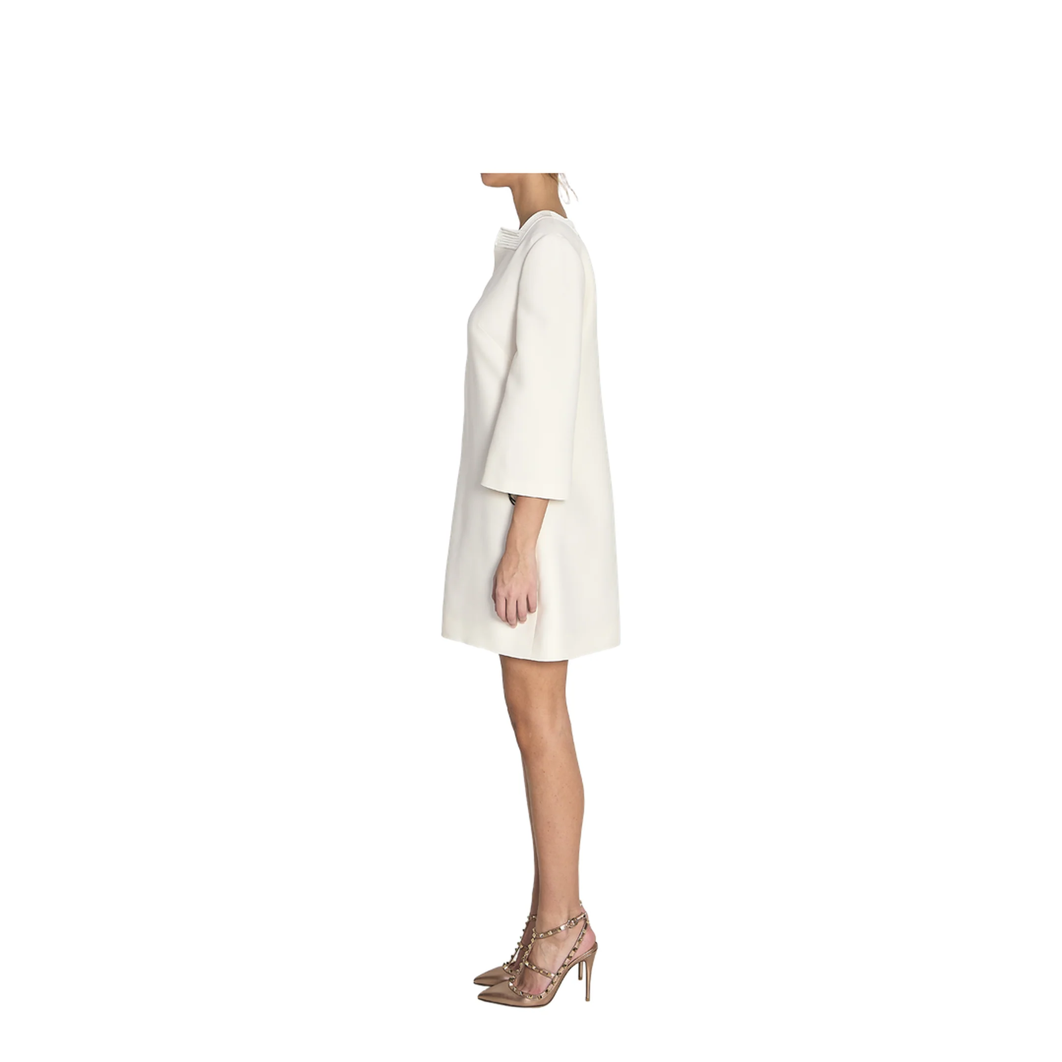 White Crepe Mini Dress - Image 3