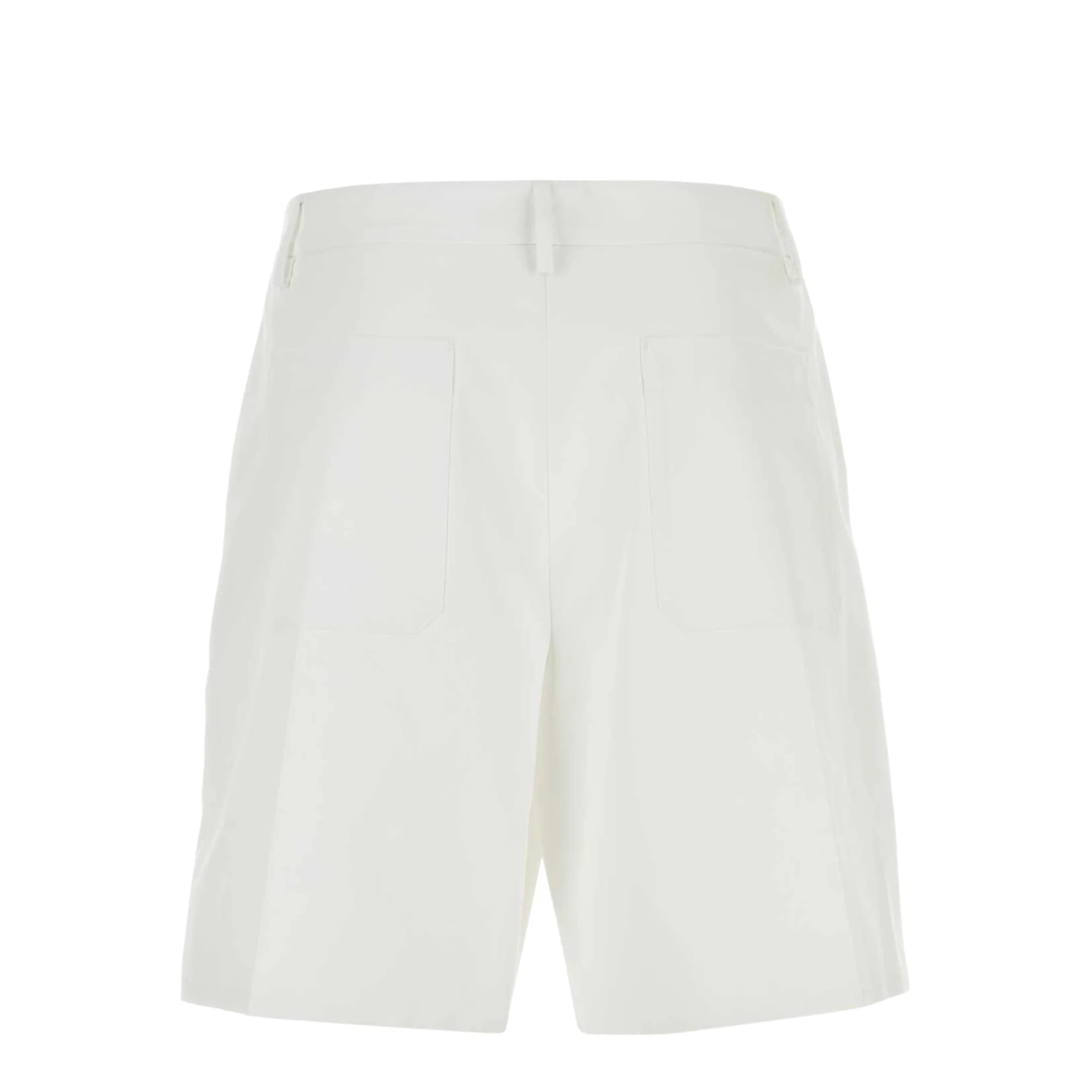 White Cotton Bermuda Shorts - Image 2