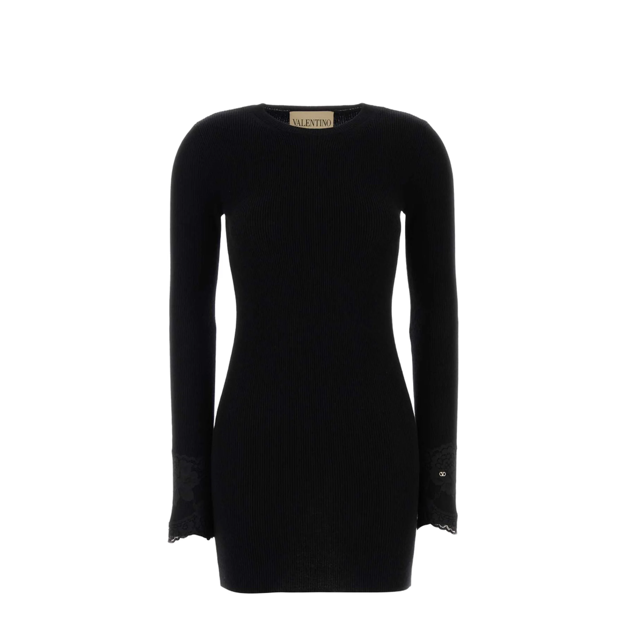Lace Cashmere Dress - Black