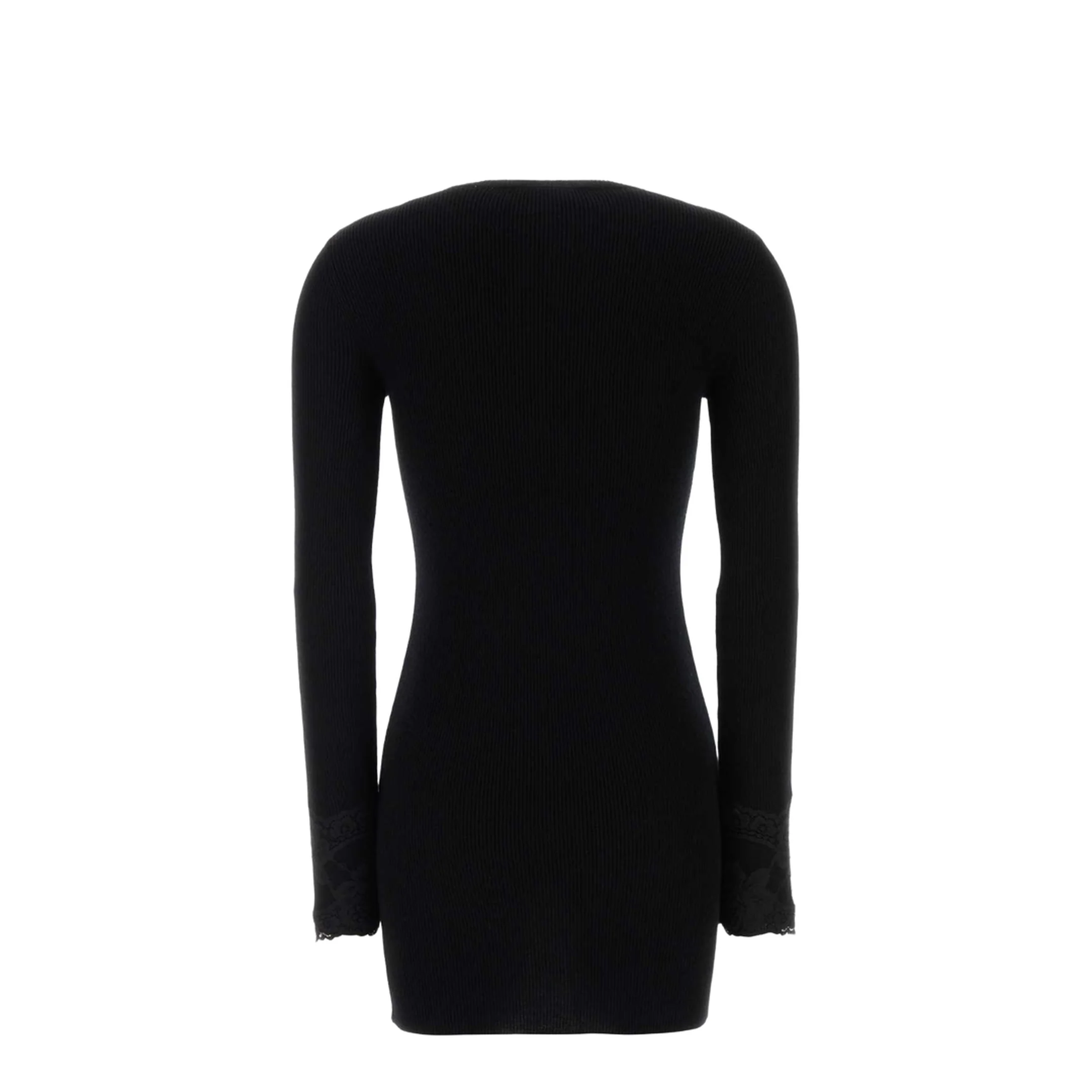 Lace Cashmere Dress - Black - Image 2