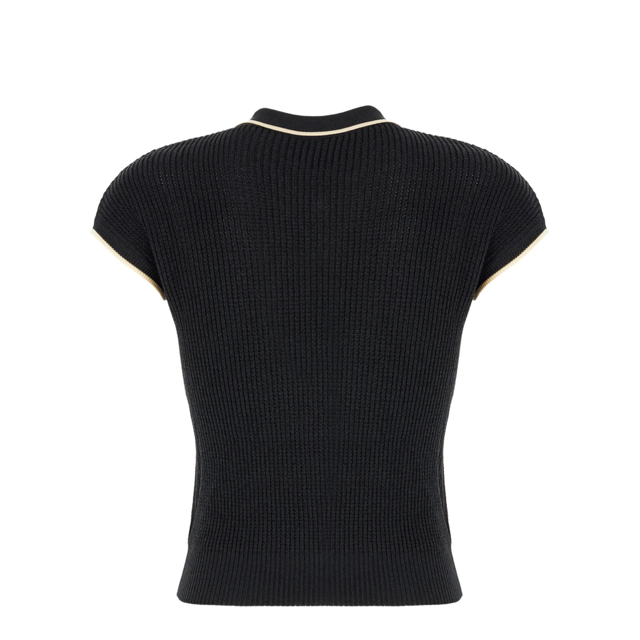 Sleeveless Knitted Sweater Black - Image 2