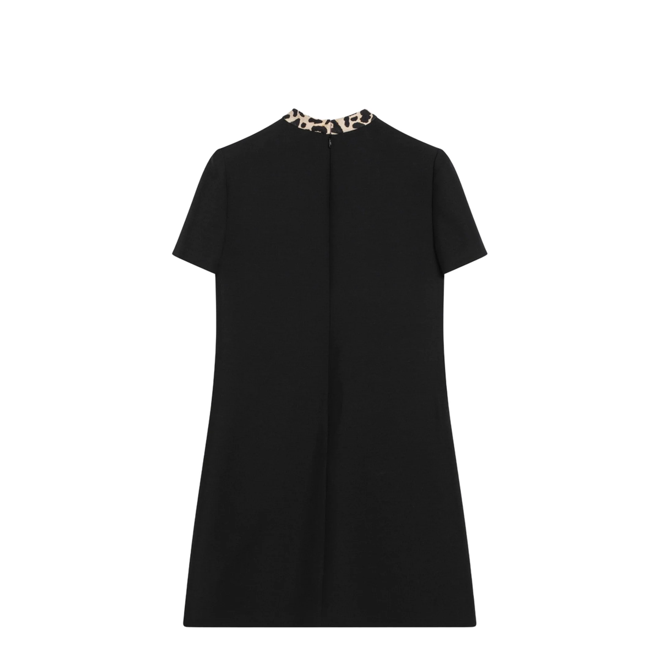 Black Dress with Bow on Front and Leopard Print - Image 2