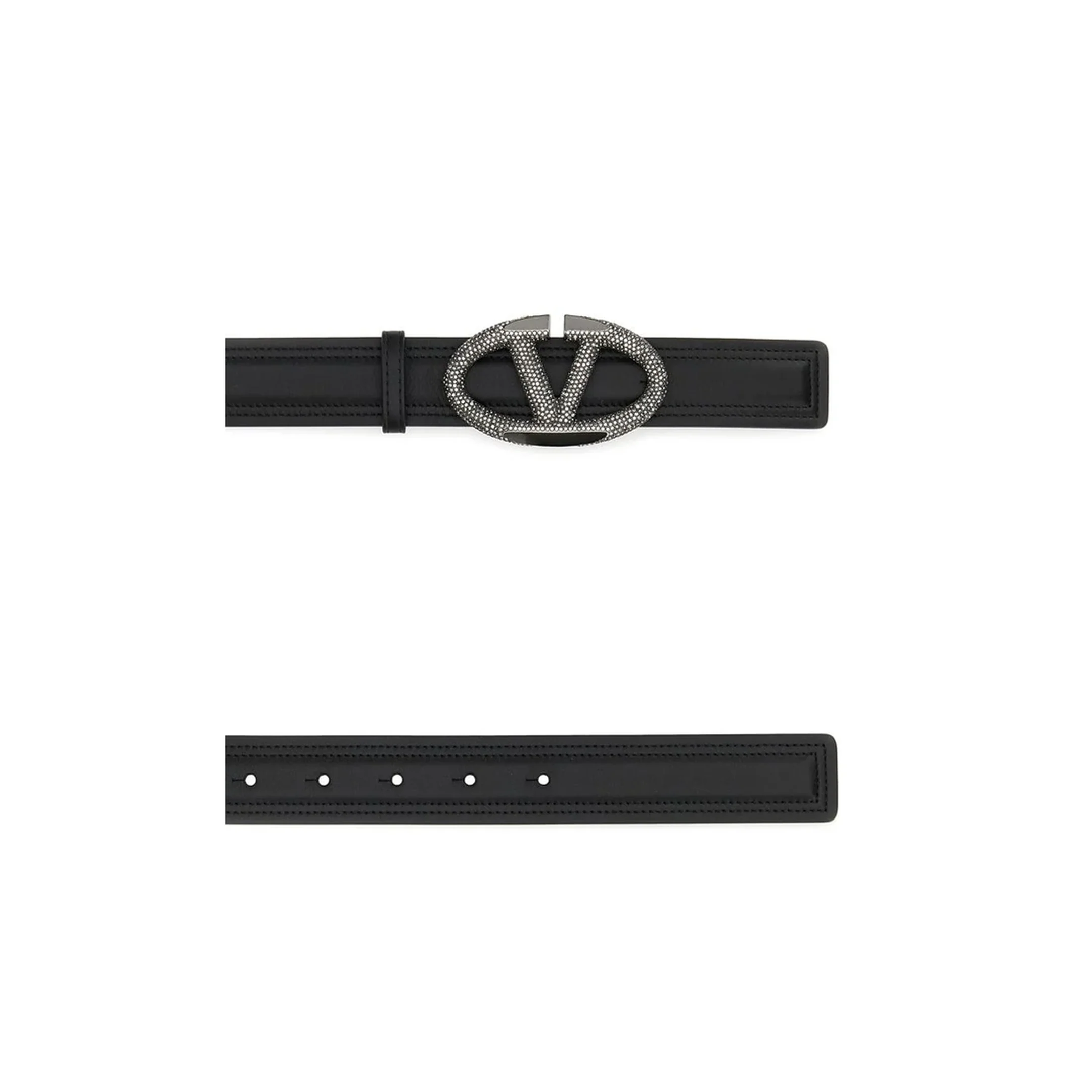 Black Leather Vlogo Belt - Image 2