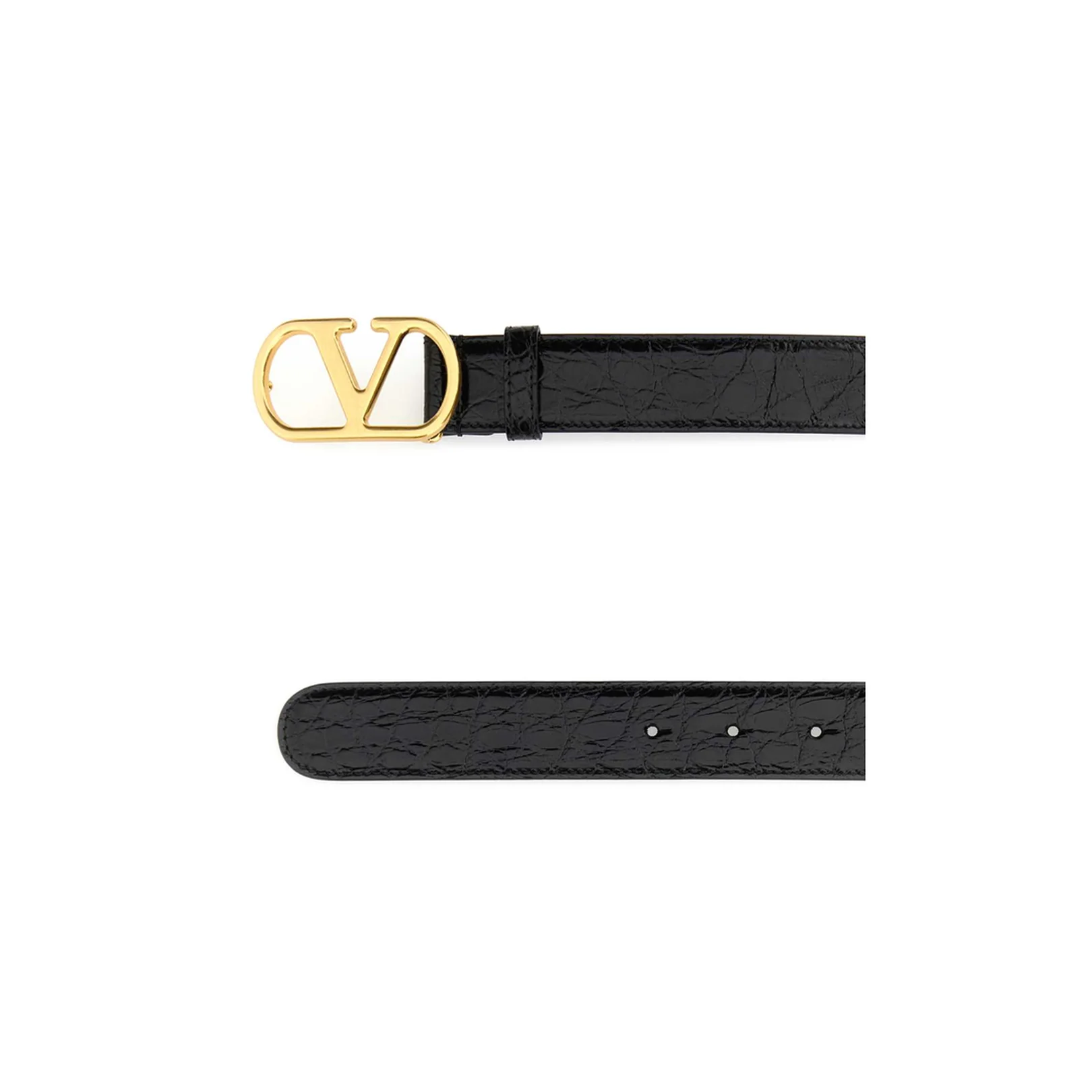 Black Leather Vlogo Belt - Image 2