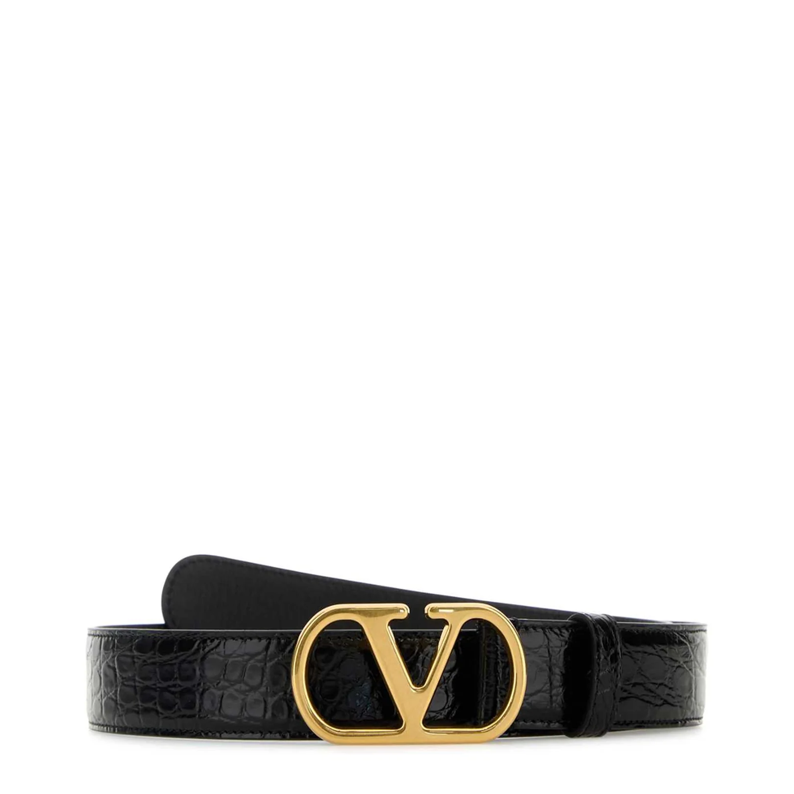 Black Leather Vlogo Belt - Image 3