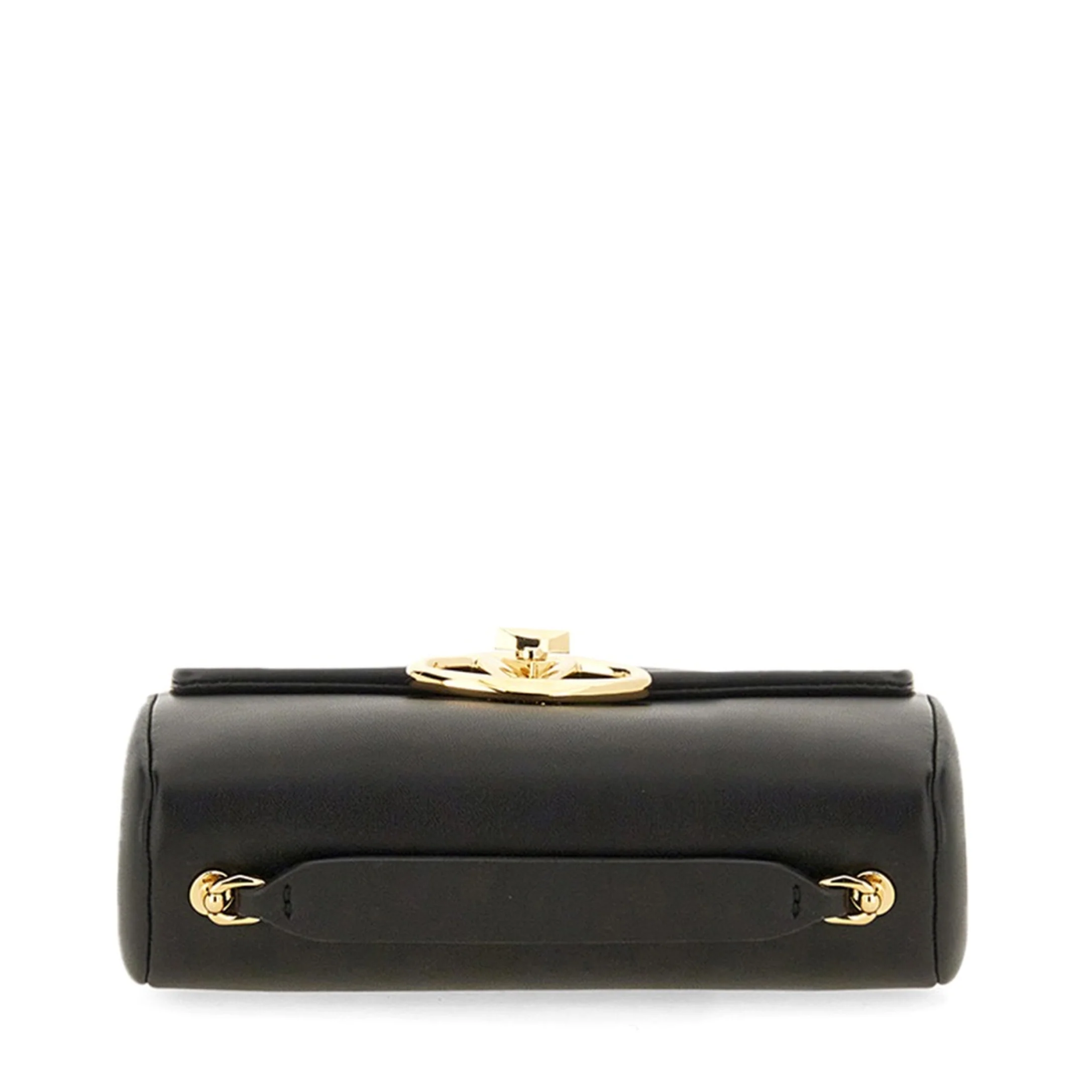 VLogo Leather Shoulder Bag Black - Image 5