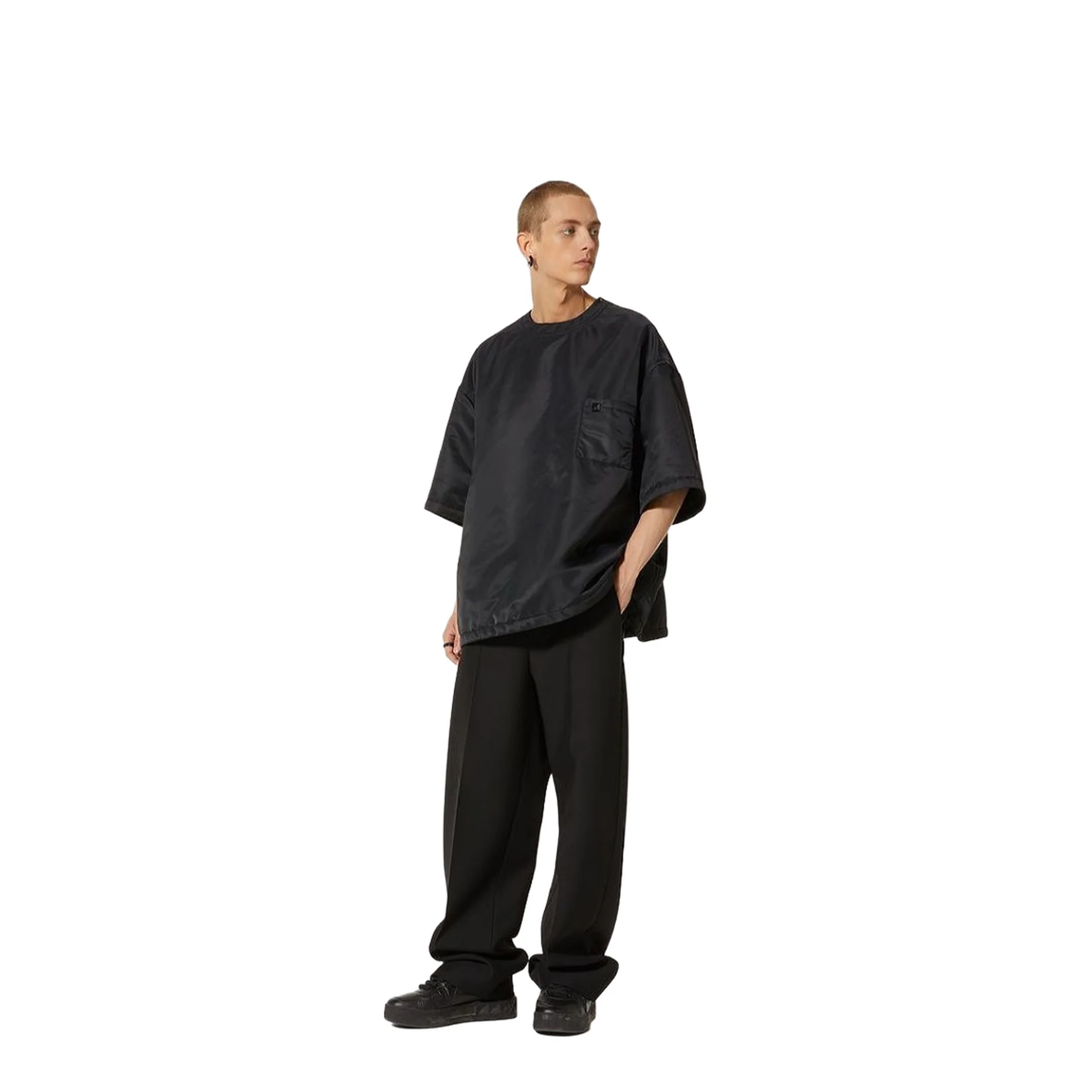 Black Nylon Oversize Shirt - Image 2