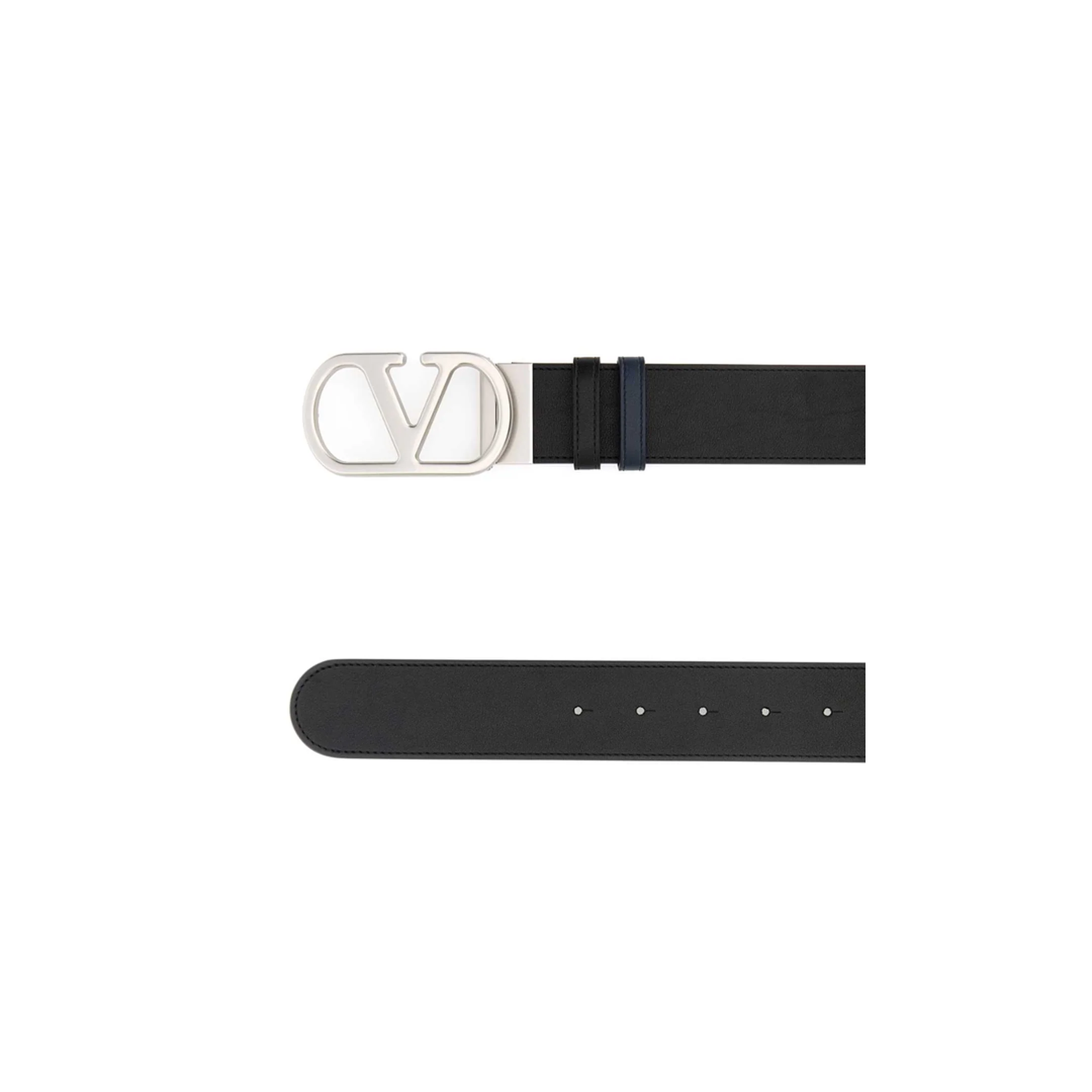 Reversible Leather Belt - Black - Image 2