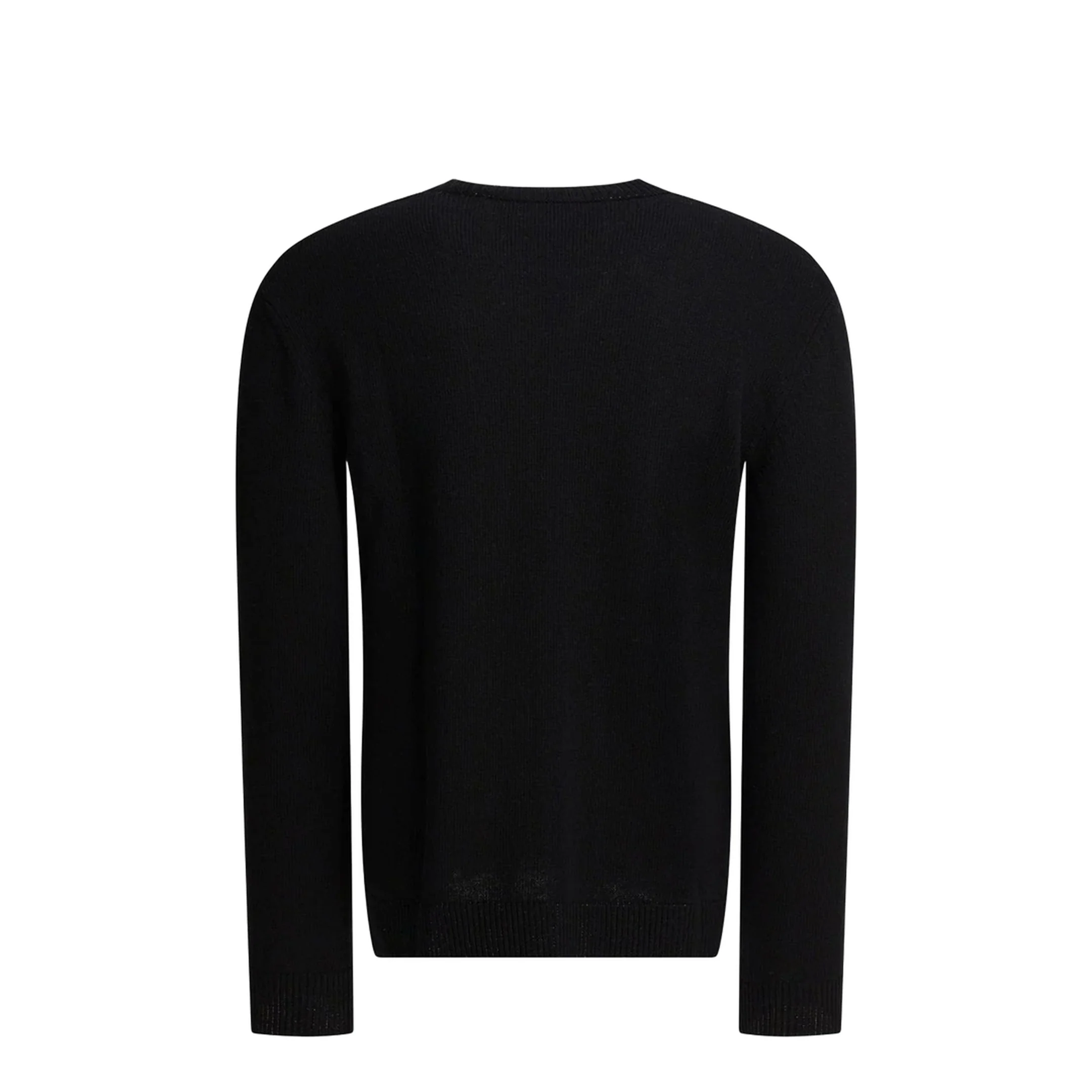 Black Wool Jumper Inlaid V - Image 2