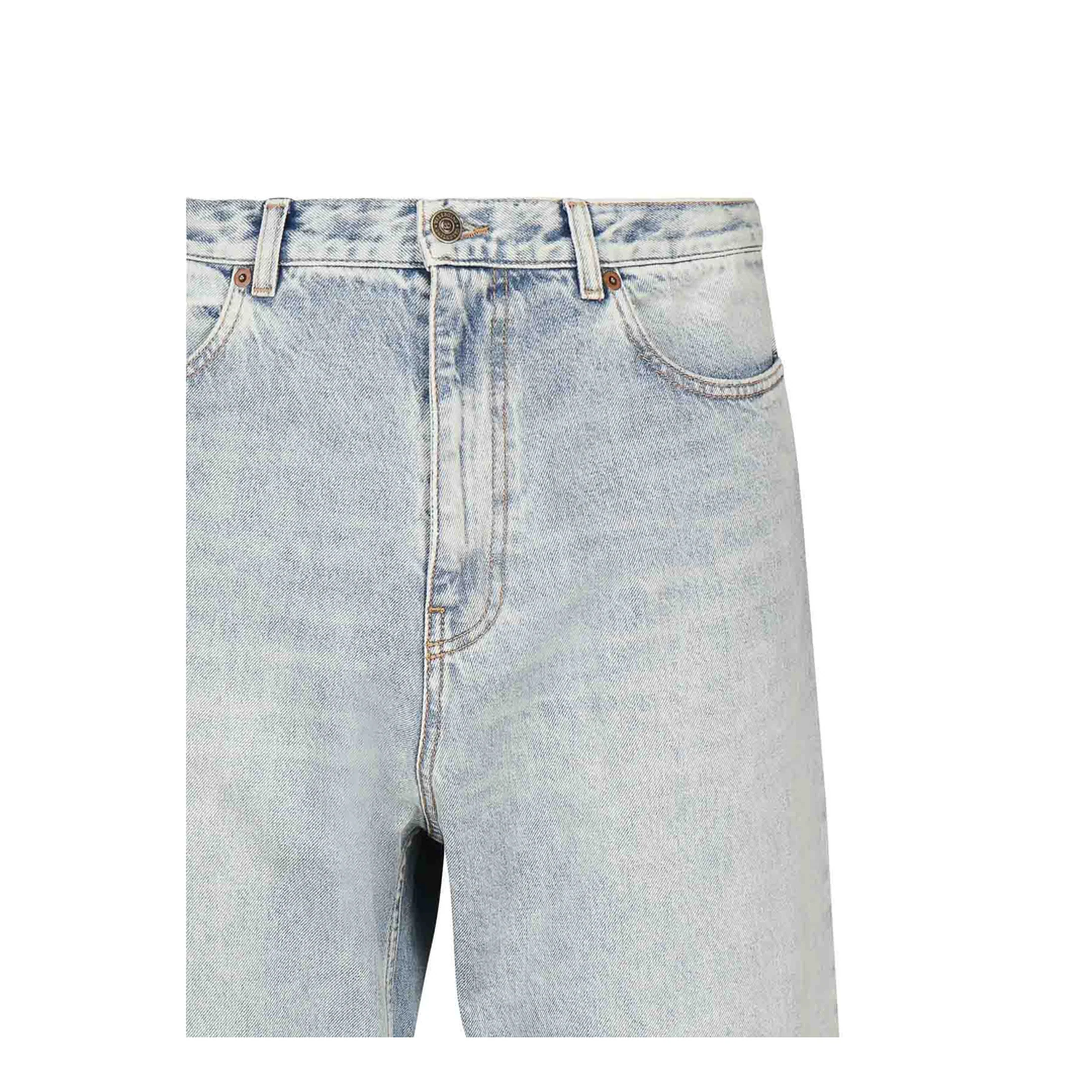 Blue Denim Wide Leg Jeans - Image 2