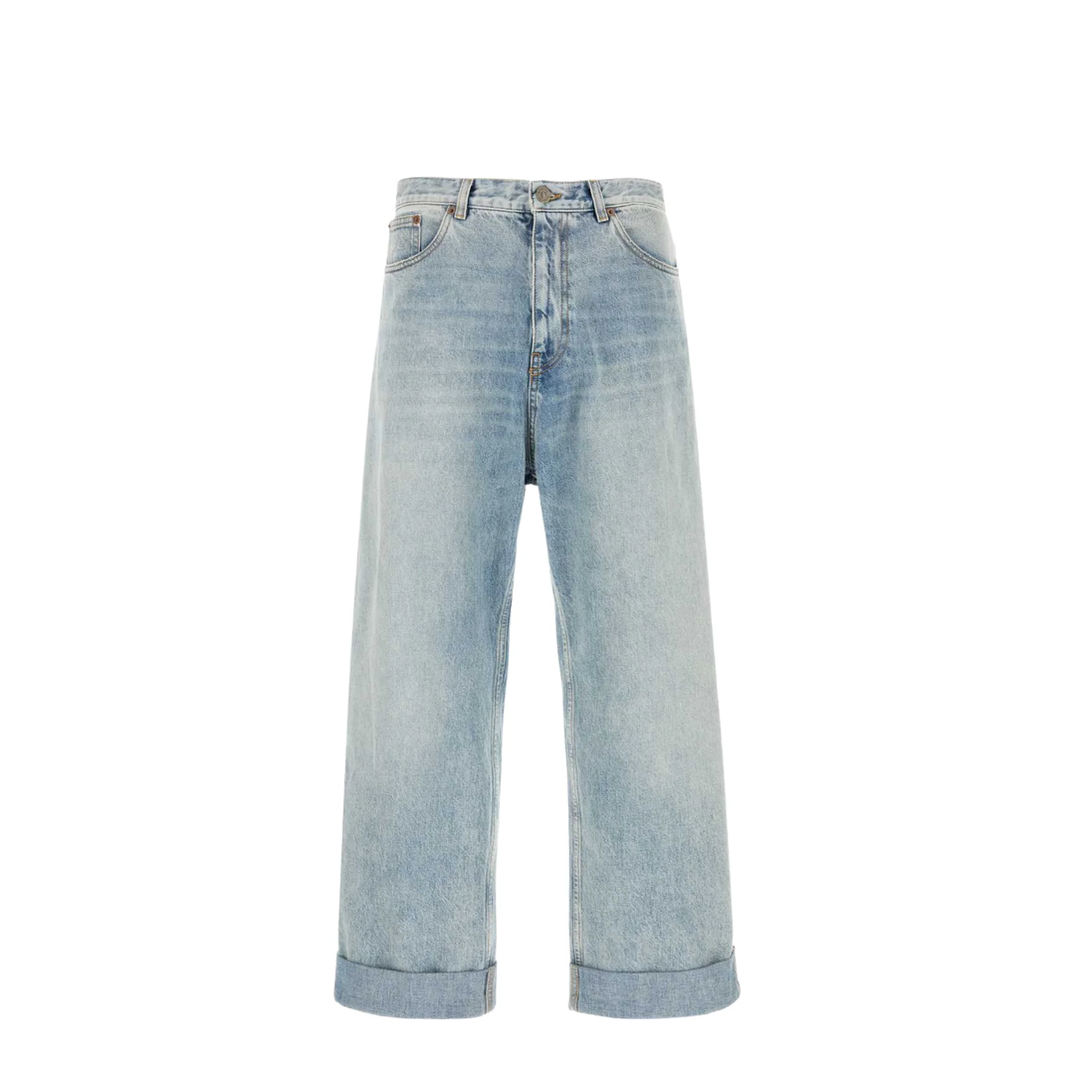 Blue Denim Wide Leg Jeans - Image 3