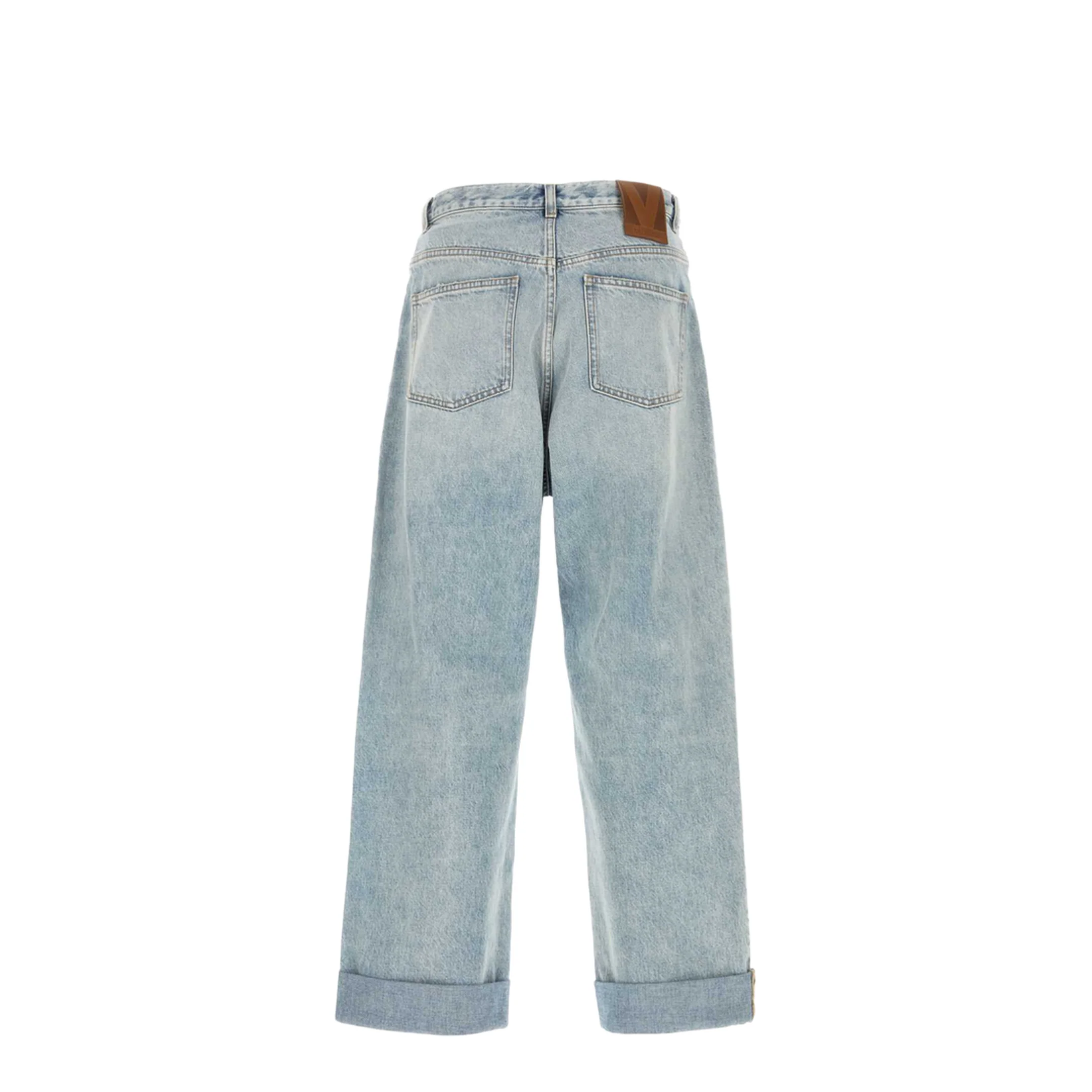 Blue Denim Wide Leg Jeans - Image 4