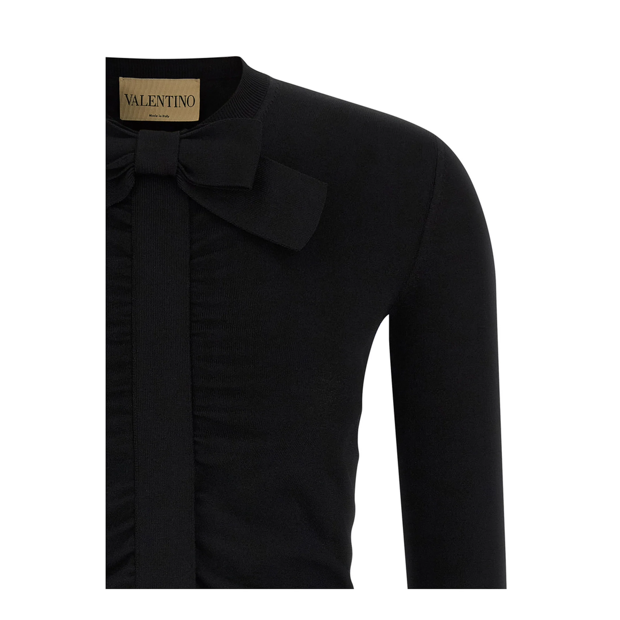 Woman's Bow Cardigan Black - Image 3