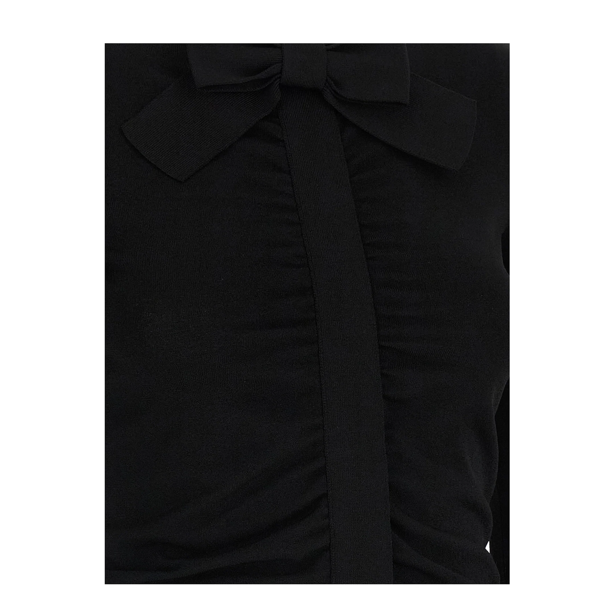 Woman's Bow Cardigan Black - Image 4