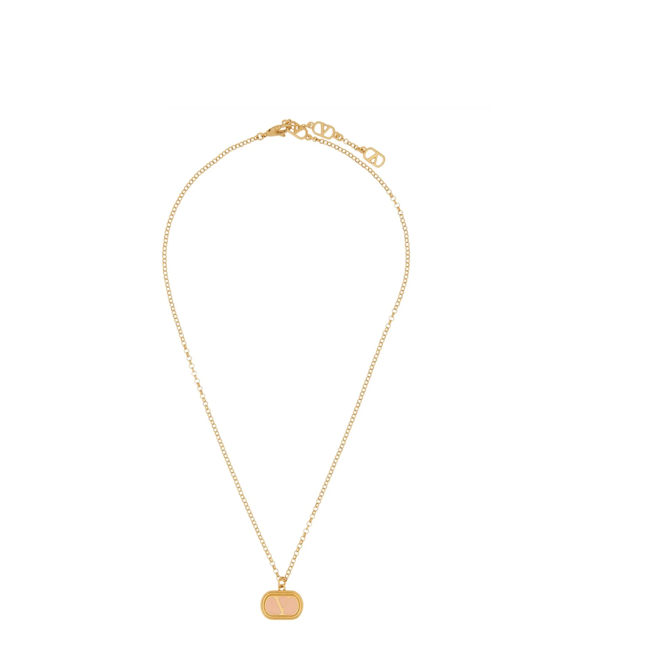 Brass and Enamel Ovalette Necklace
