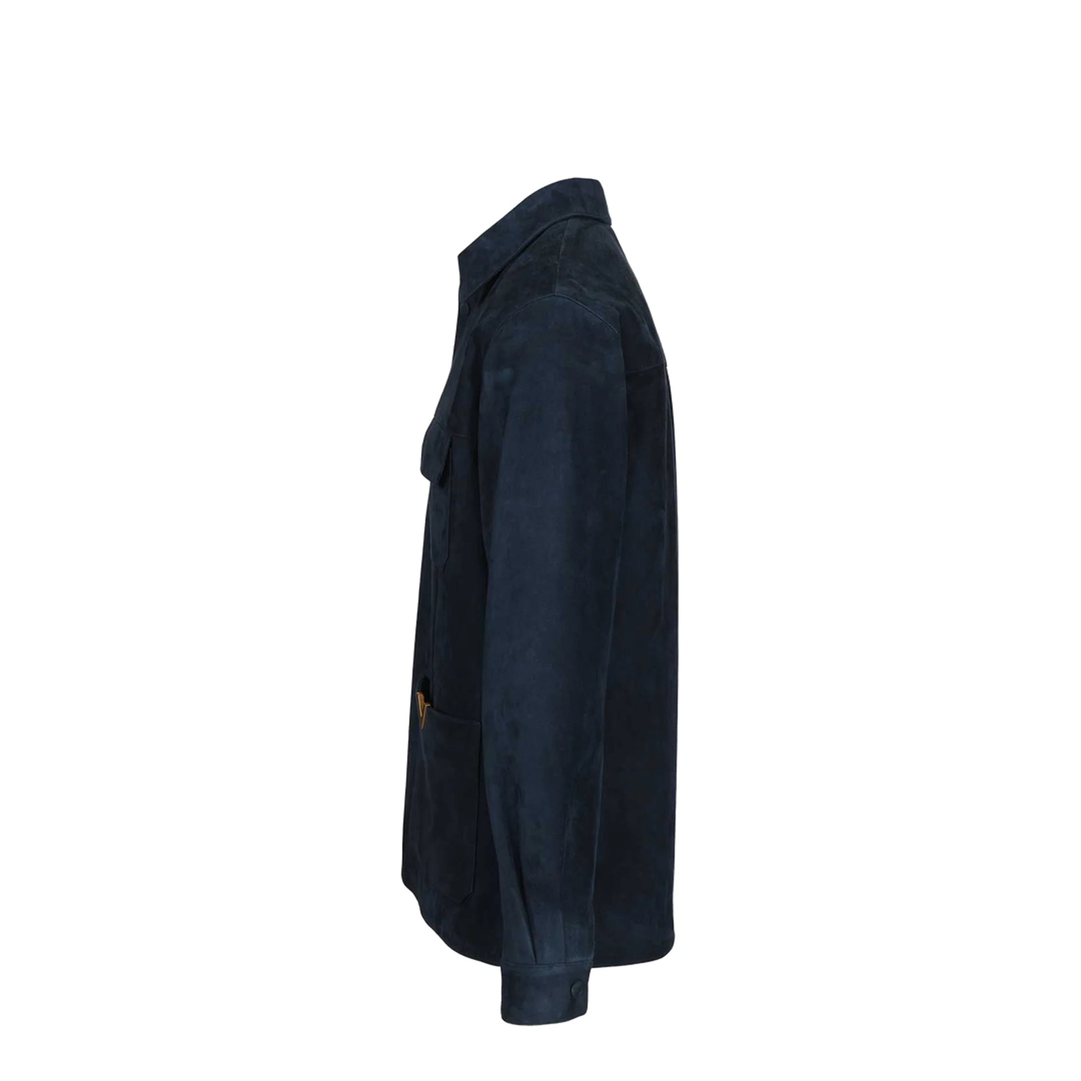 Suede Leather Jacket - Blue - Image 3