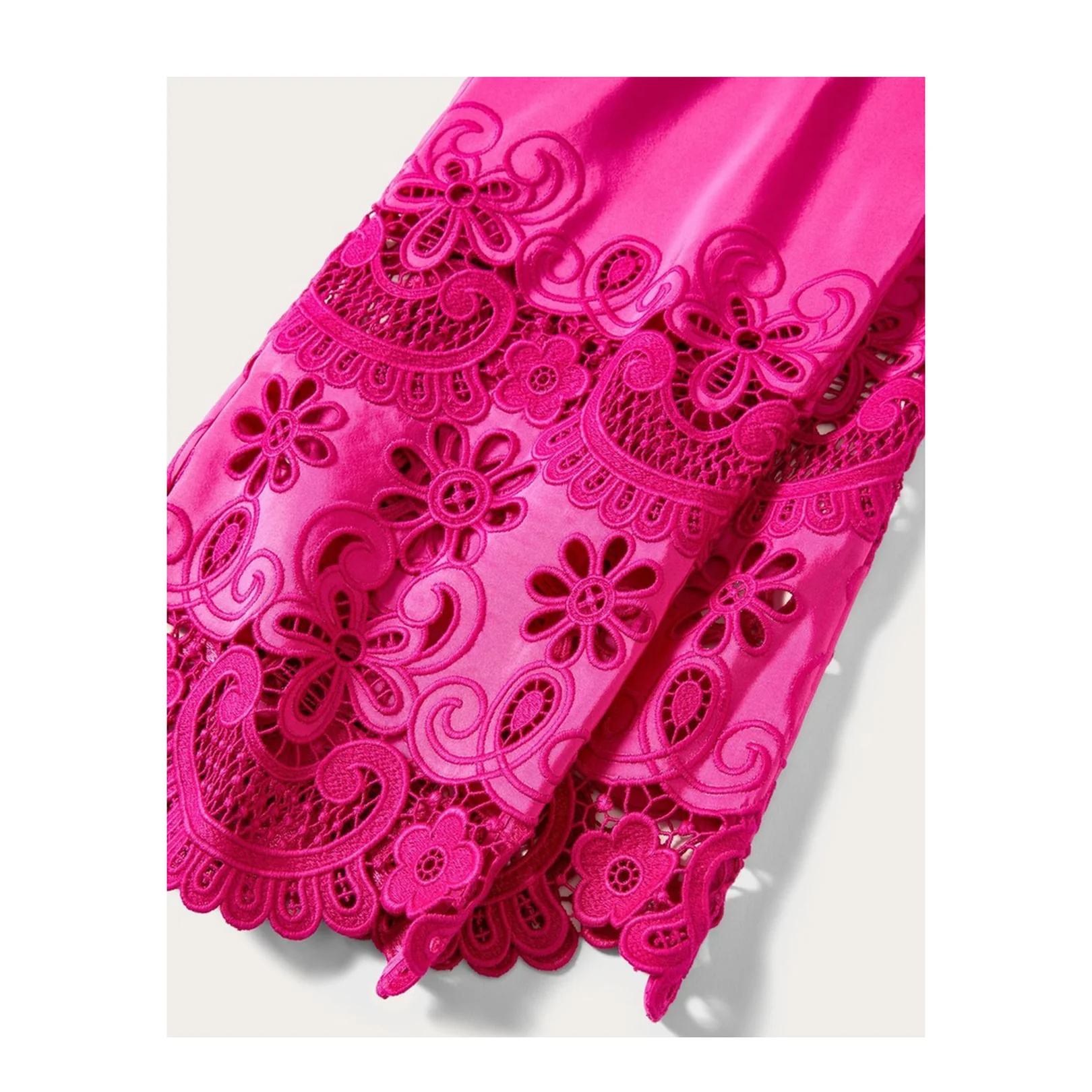 Faille Brodeire Trousers in Pink - Image 3