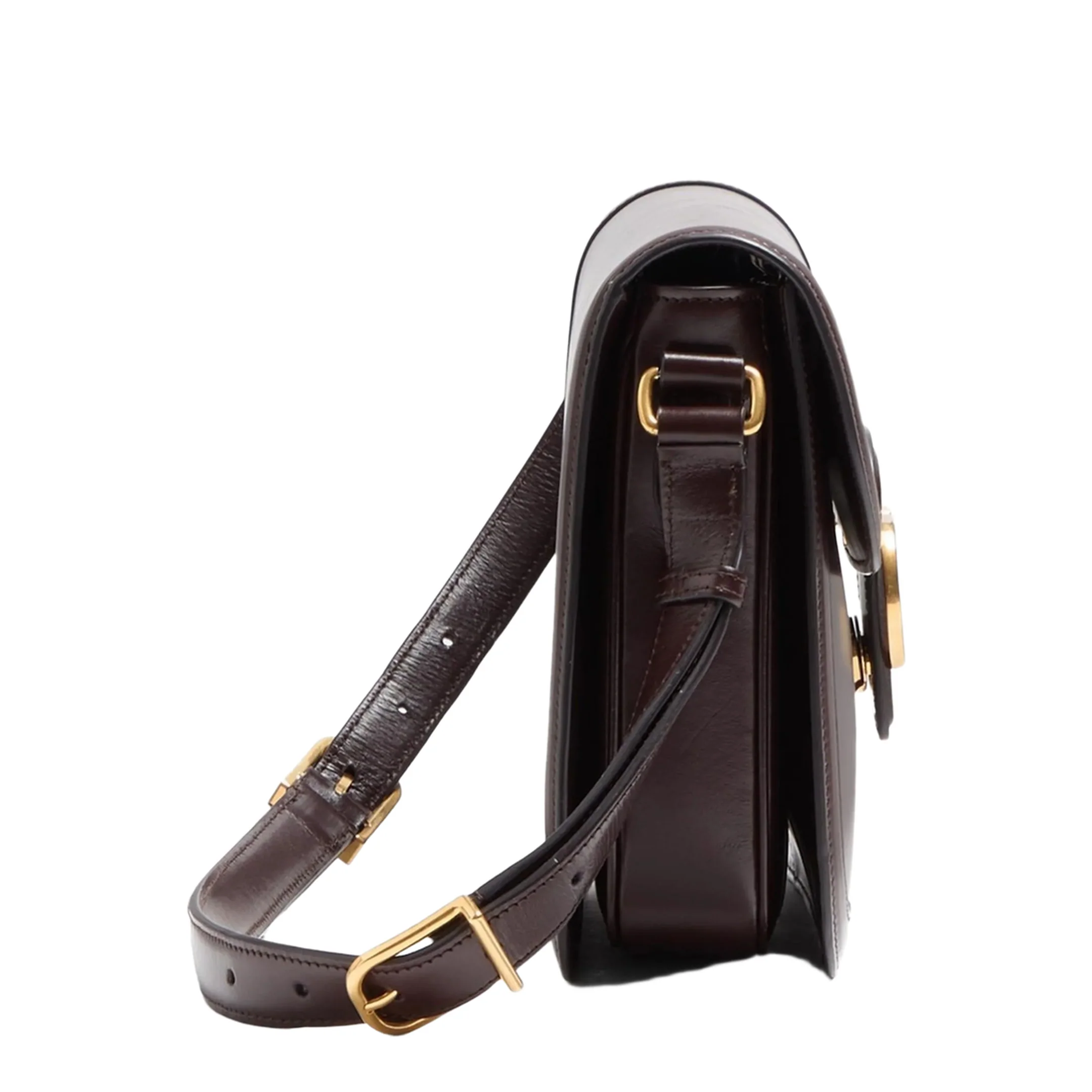 9To5 Leather Shoulder Bag - Dark Brown - Image 5