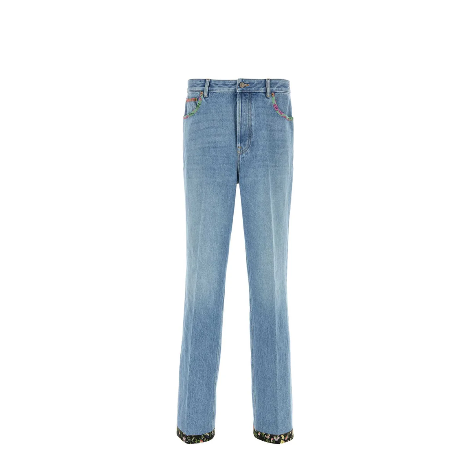 Denim Jeans with Printed Edges - Image 3